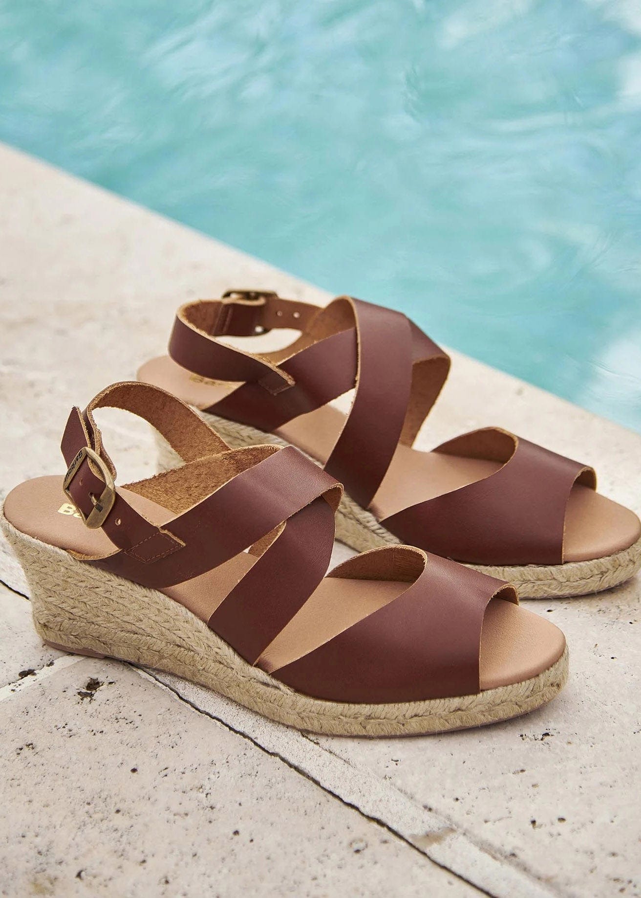 Barbour Yolanda Espadrille Wedges - Tan