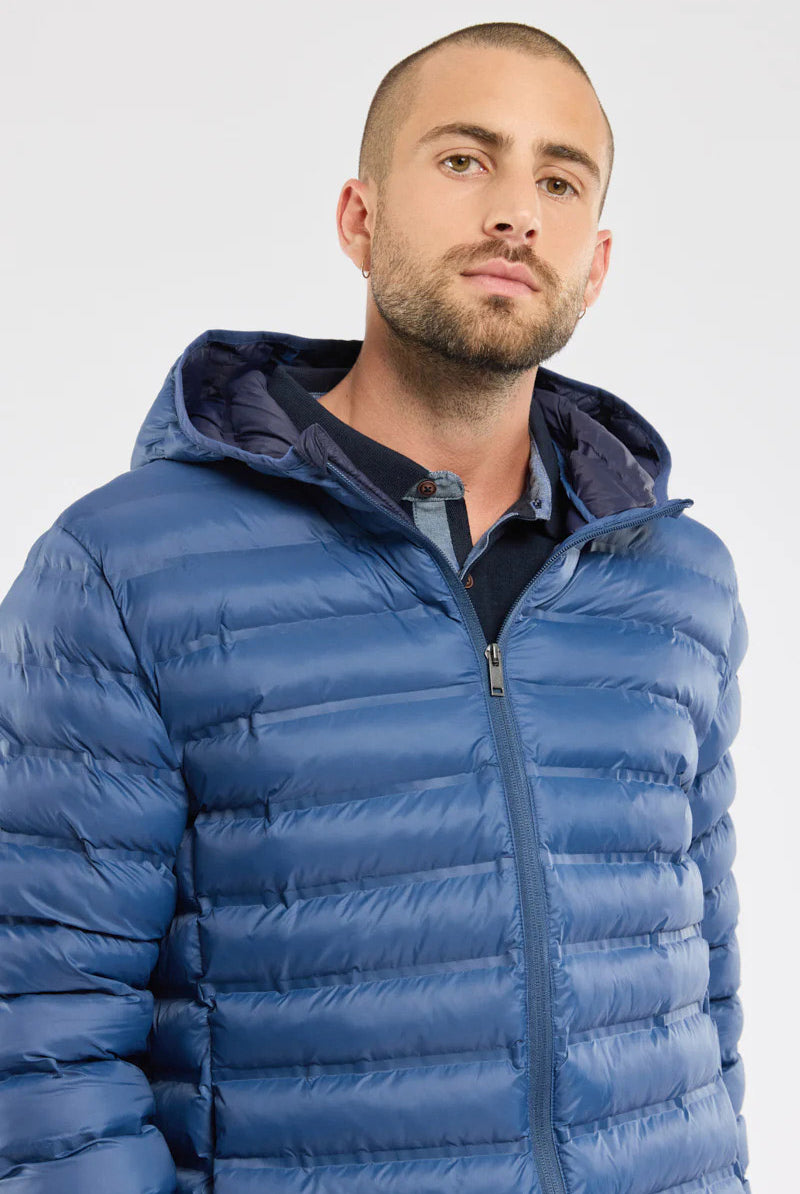 Bermudes Hoodbord Water-Repellent Quilted Hooded Jacket - Atlantique