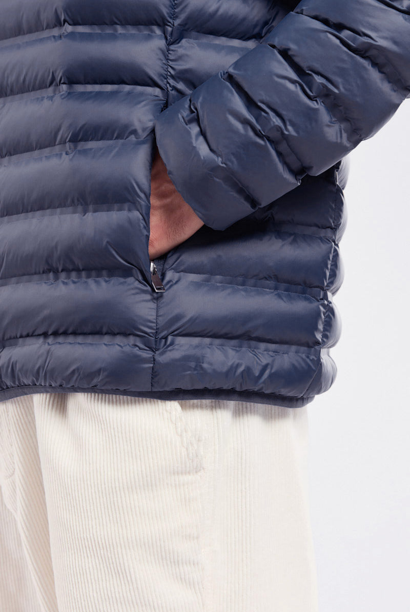 Bermudes Hoodbord Water-Repellent Quilted Hooded Jacket - Navy