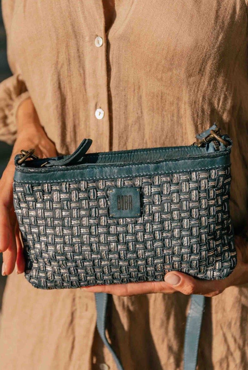 BIBA Kansas Blink Woven Leather Crossbody Bag - Blue KAB9L_BLUE_OS