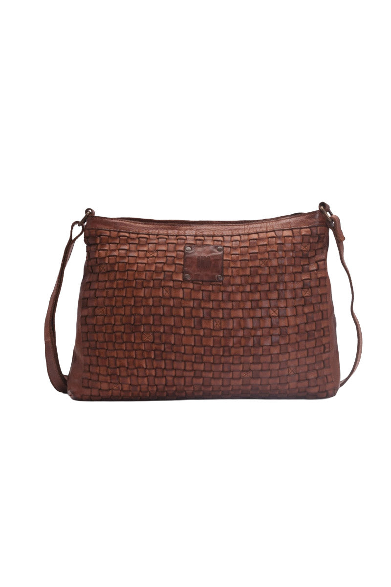 BIBA Kansas Woven Leather Crossbody Bag - Tan KA2_TAN_OS