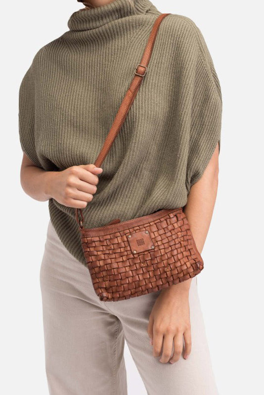 BIBA Mini Kansas Woven Leather Crossbody Bag - Tan KA9_TAN_OS