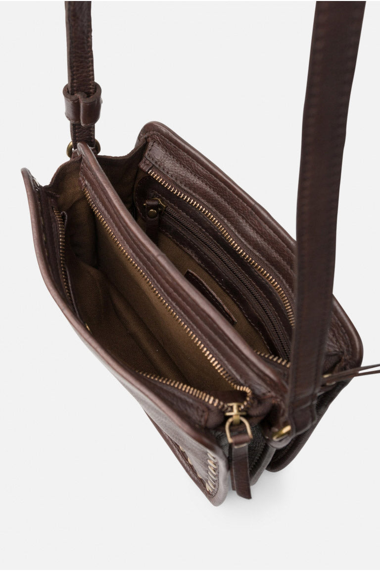 BIBA Rockwall Studded Cross Body Bag - Dark Brown RAL1L_DBROWN_OS