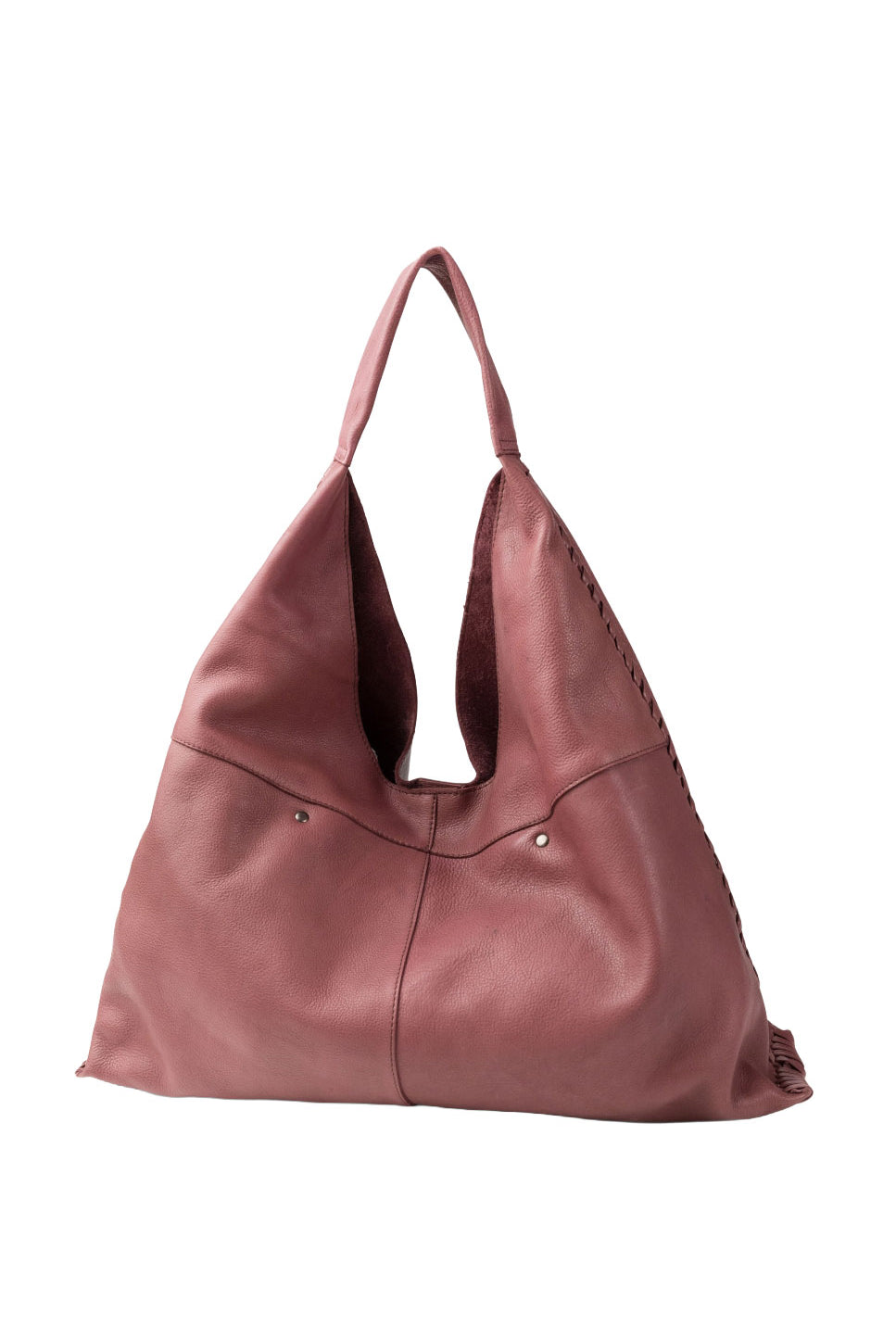 BIBA Stockton Leather Braided Detail Shoulder Bag - Mauve STT1L_MAUVE_OS