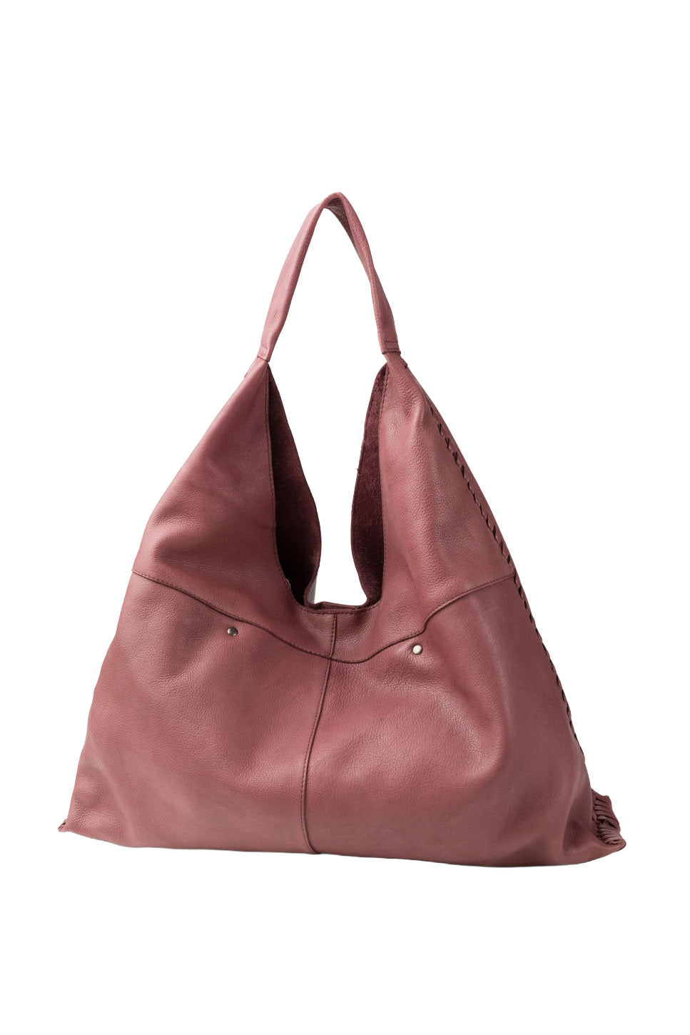BIBA Stockton Leather Braided Detail Shoulder Bag - Mauve STT1L_MAUVE_OS