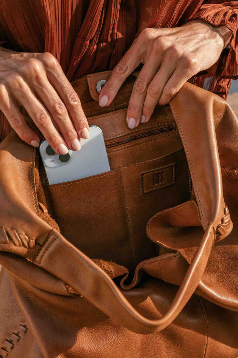 BIBA Stockton Leather Braided Detail Shoulder Bag - Tan STT1L_TAN_OS