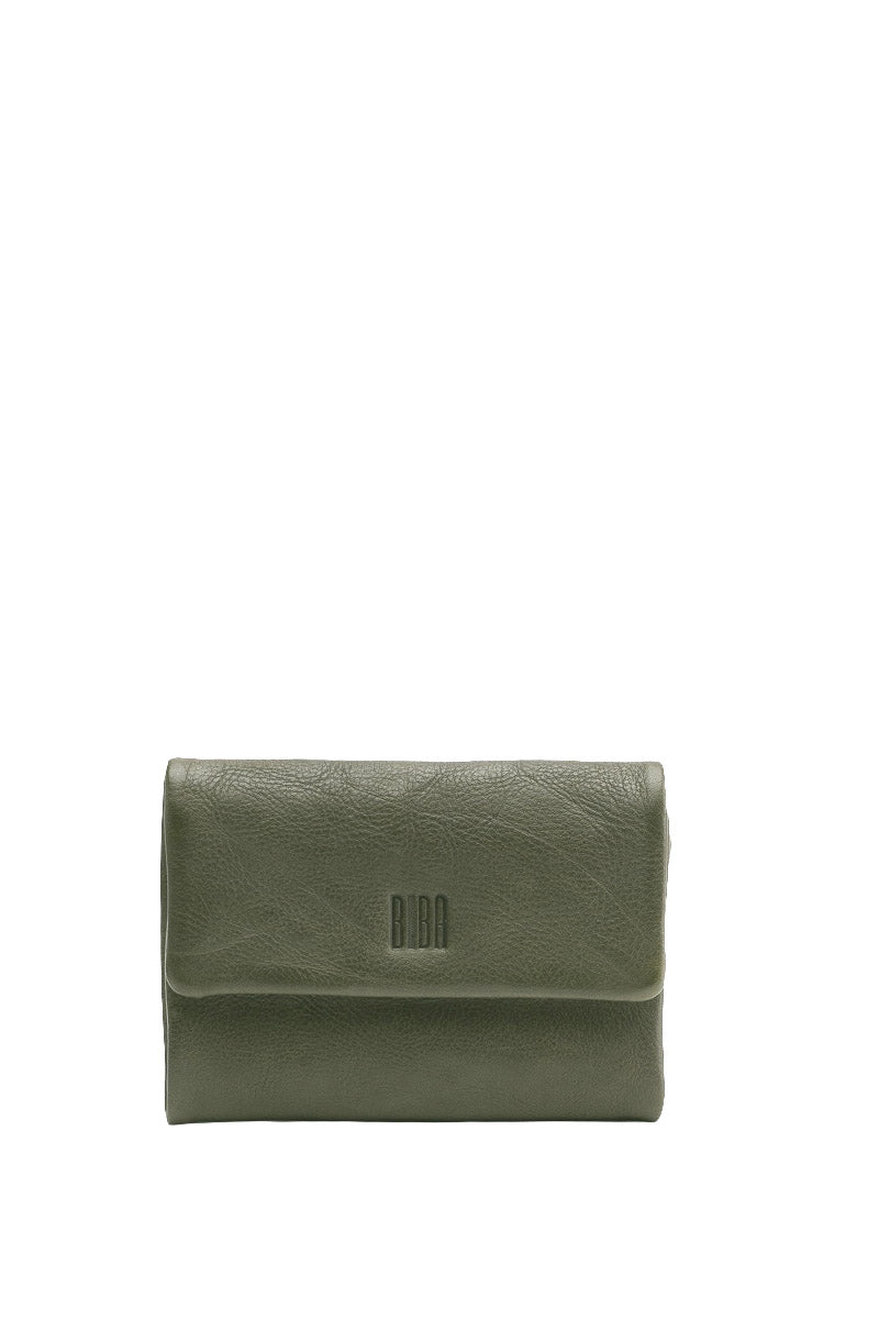 BIBA Tombstone Flap Leather Purse - Green TOT1L_GREEN_OS