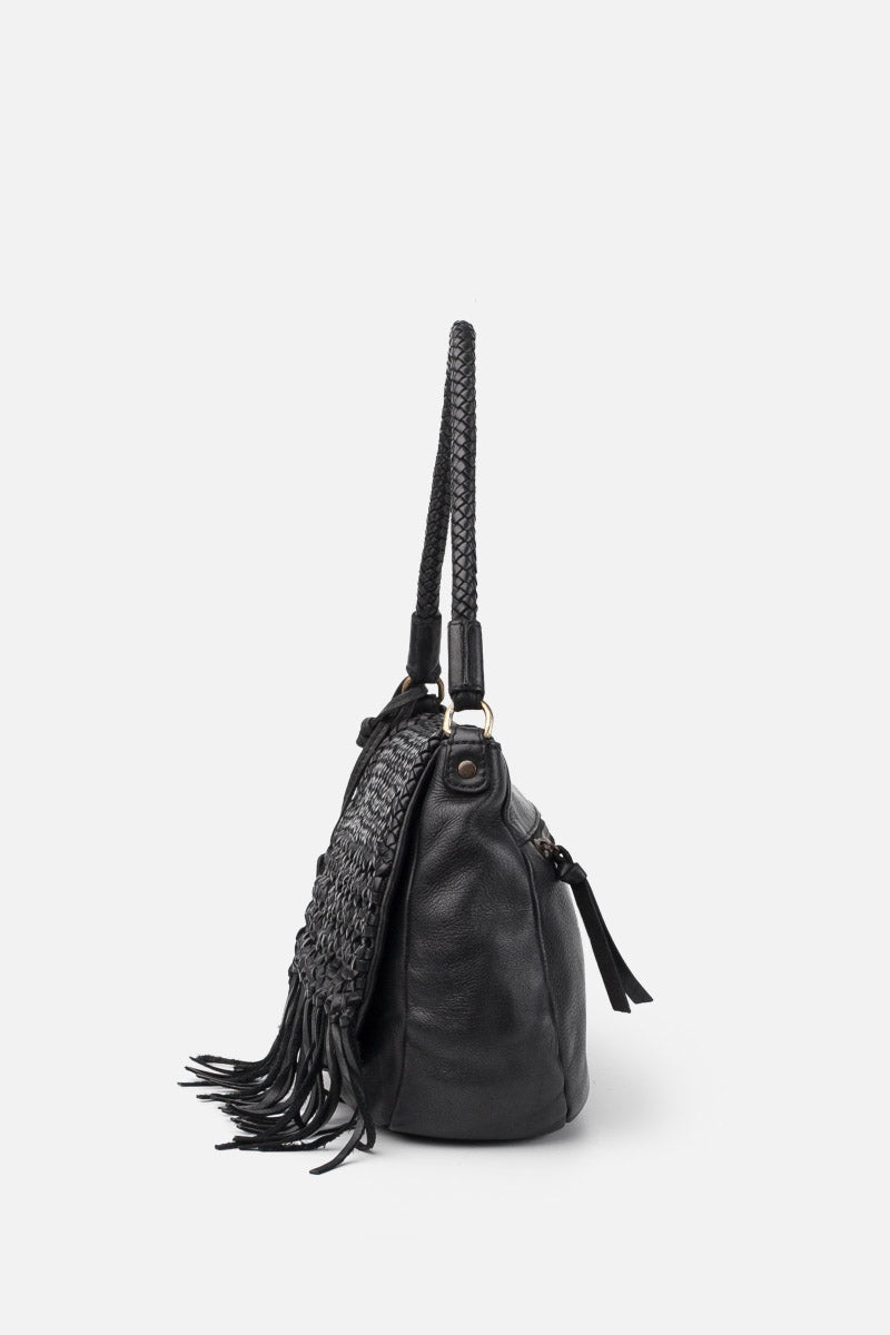 BIBA Varney Fringe Flap Bag - Black VAR1L_BLACK_OS