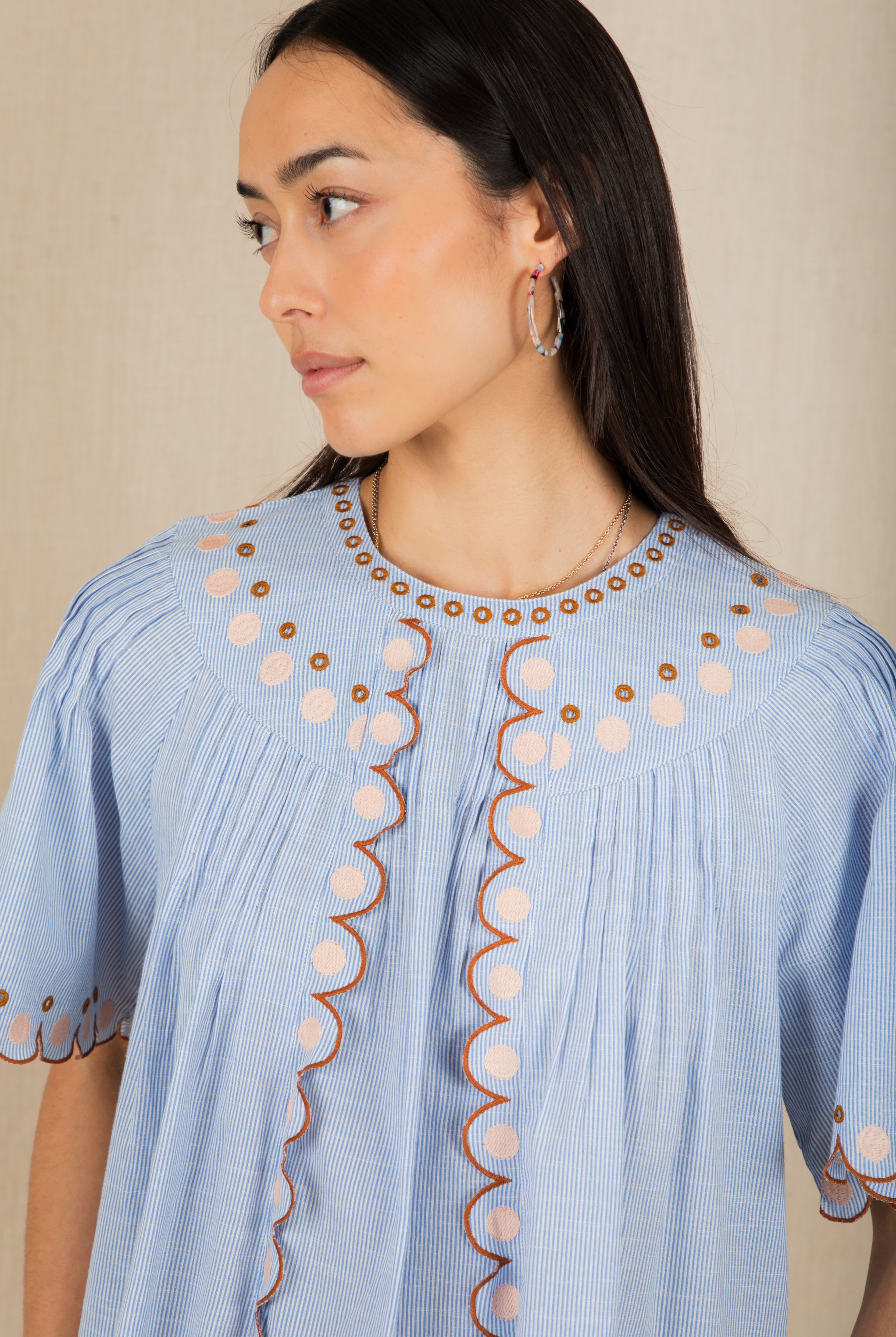 Bonte Flora Top - Blue