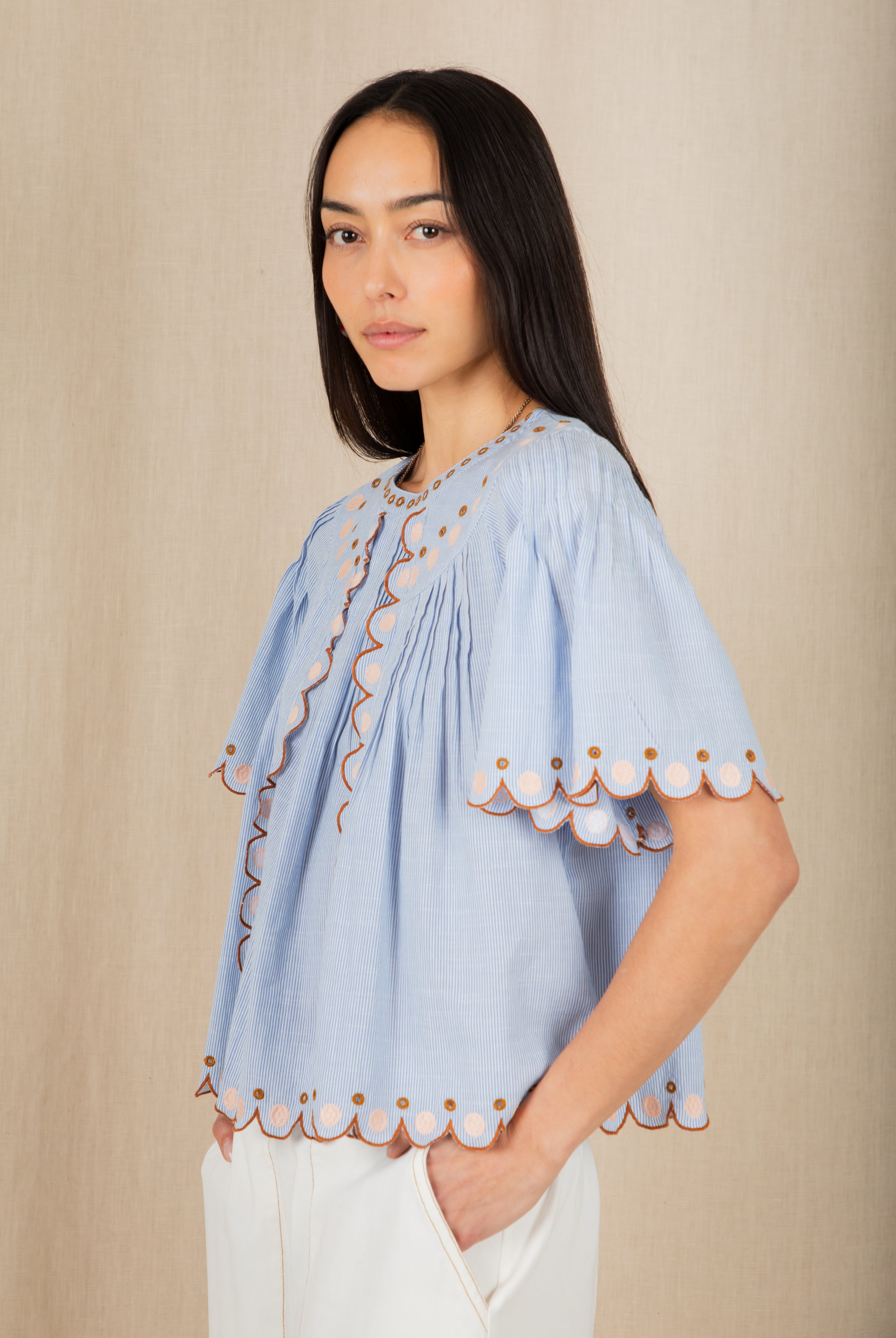 Bonte Flora Top - Blue