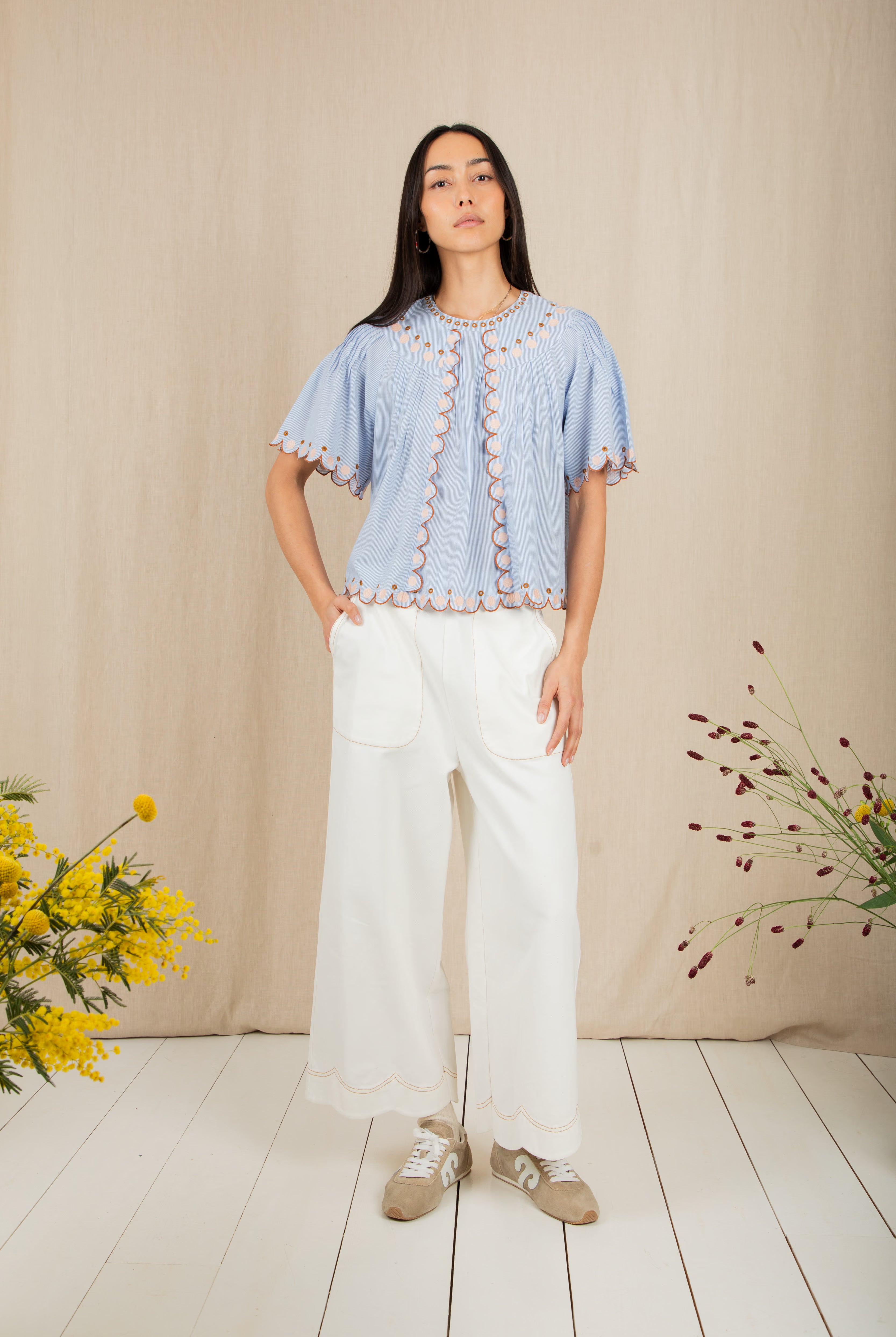 Bonte Flora Top - Blue