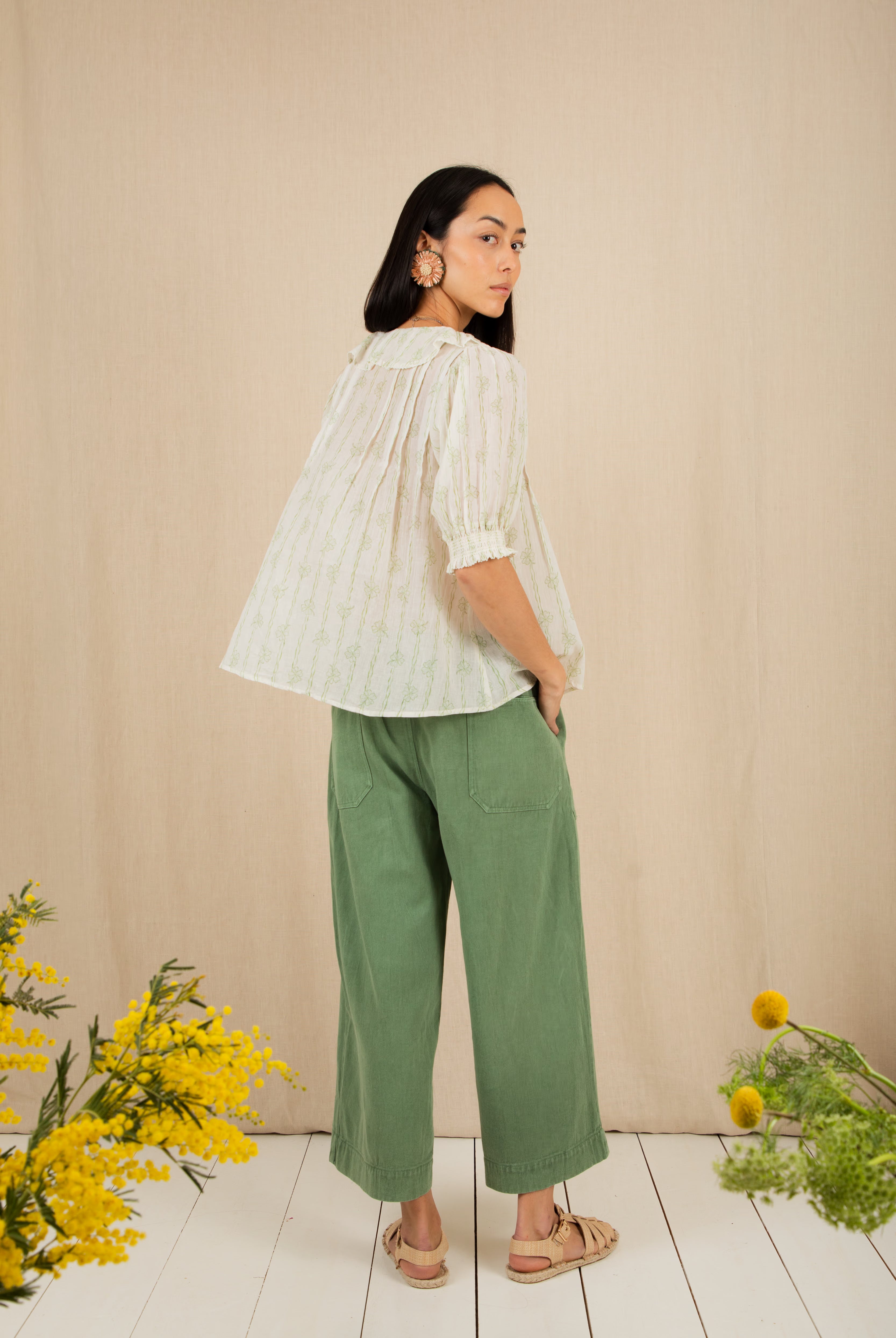 Bonte Lenny Ruffle Neck Shirt - Clover