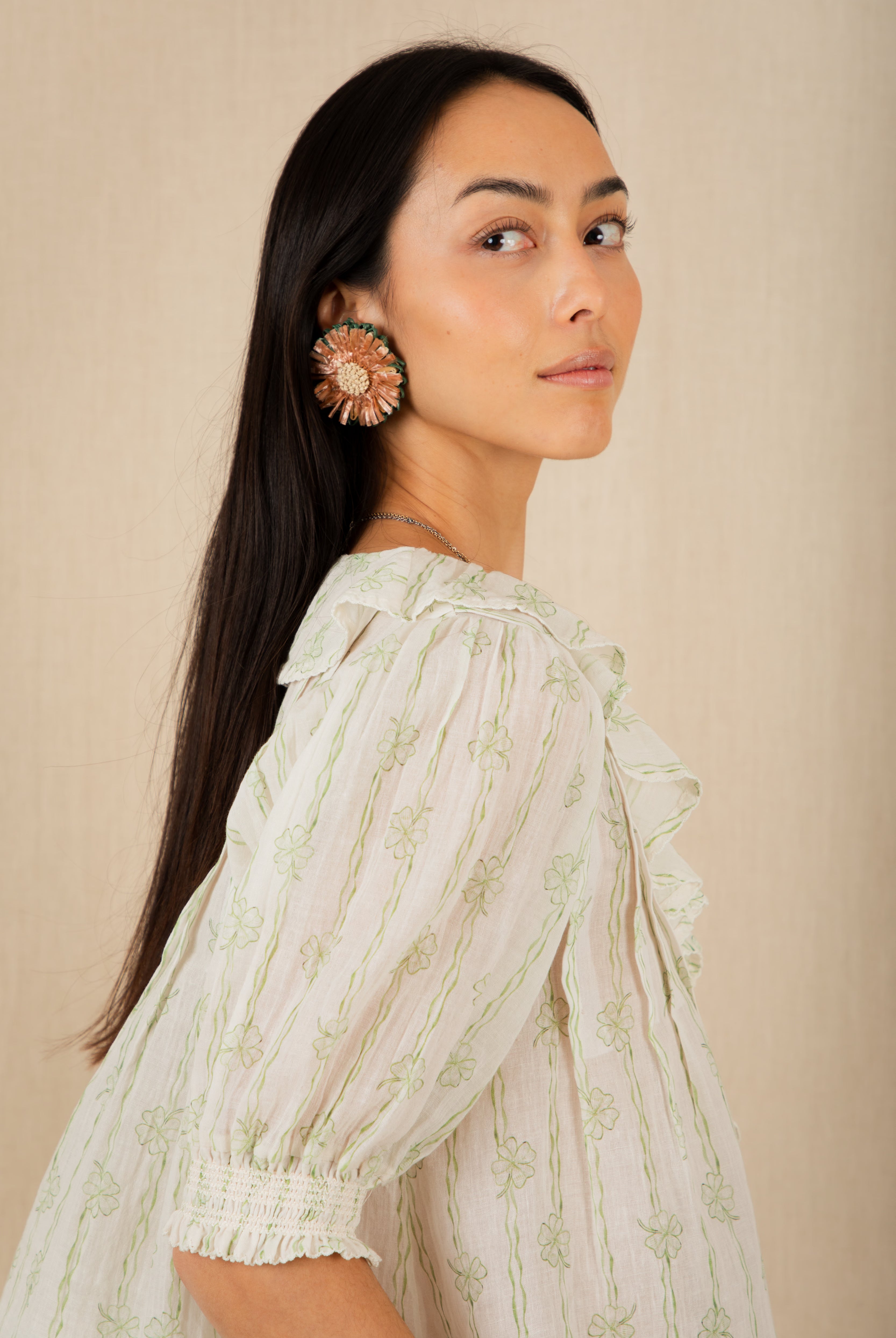 Bonte Lenny Ruffle Neck Shirt - Clover