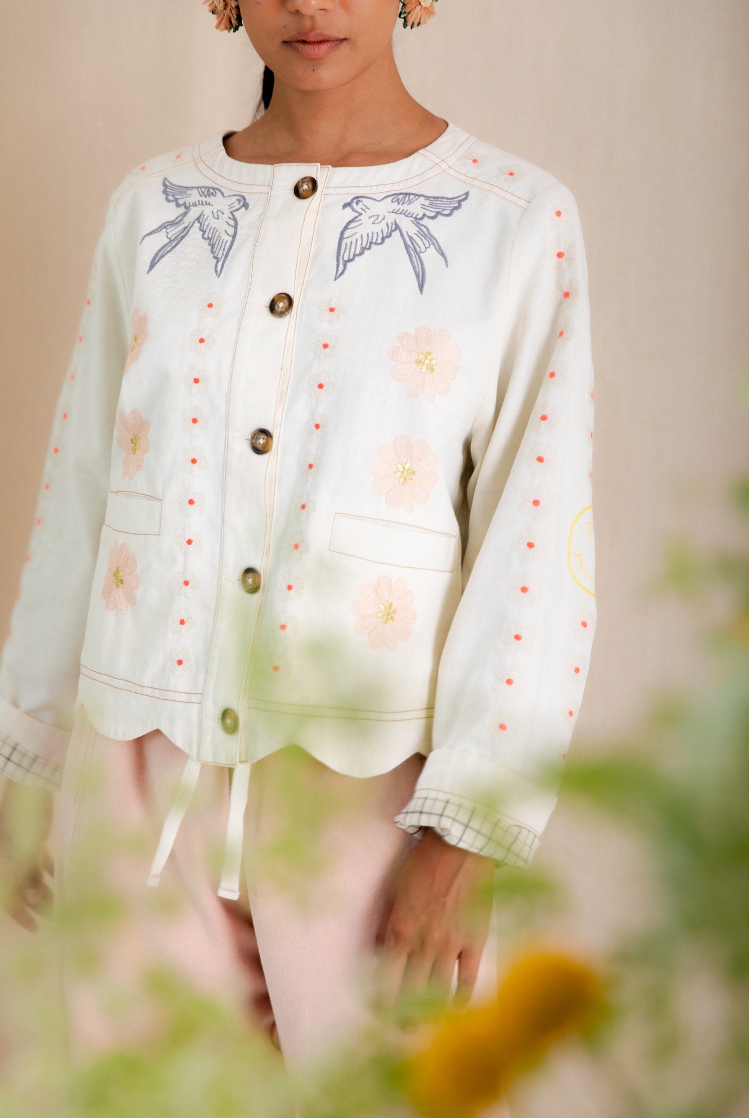 Bonte Rosie Embroidered Jacket - Ecru Multi