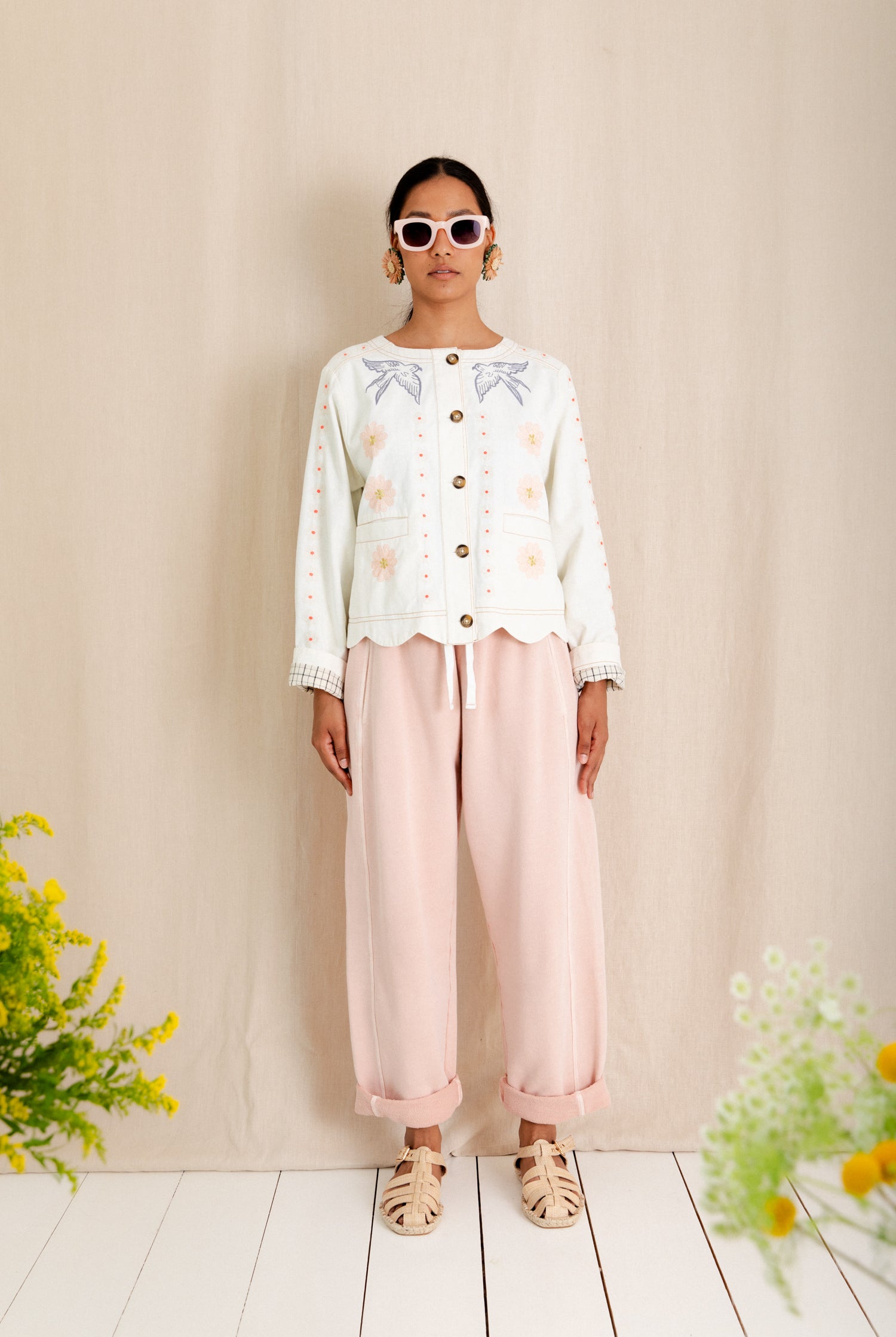 Bonte Rosie Embroidered Jacket - Ecru Multi