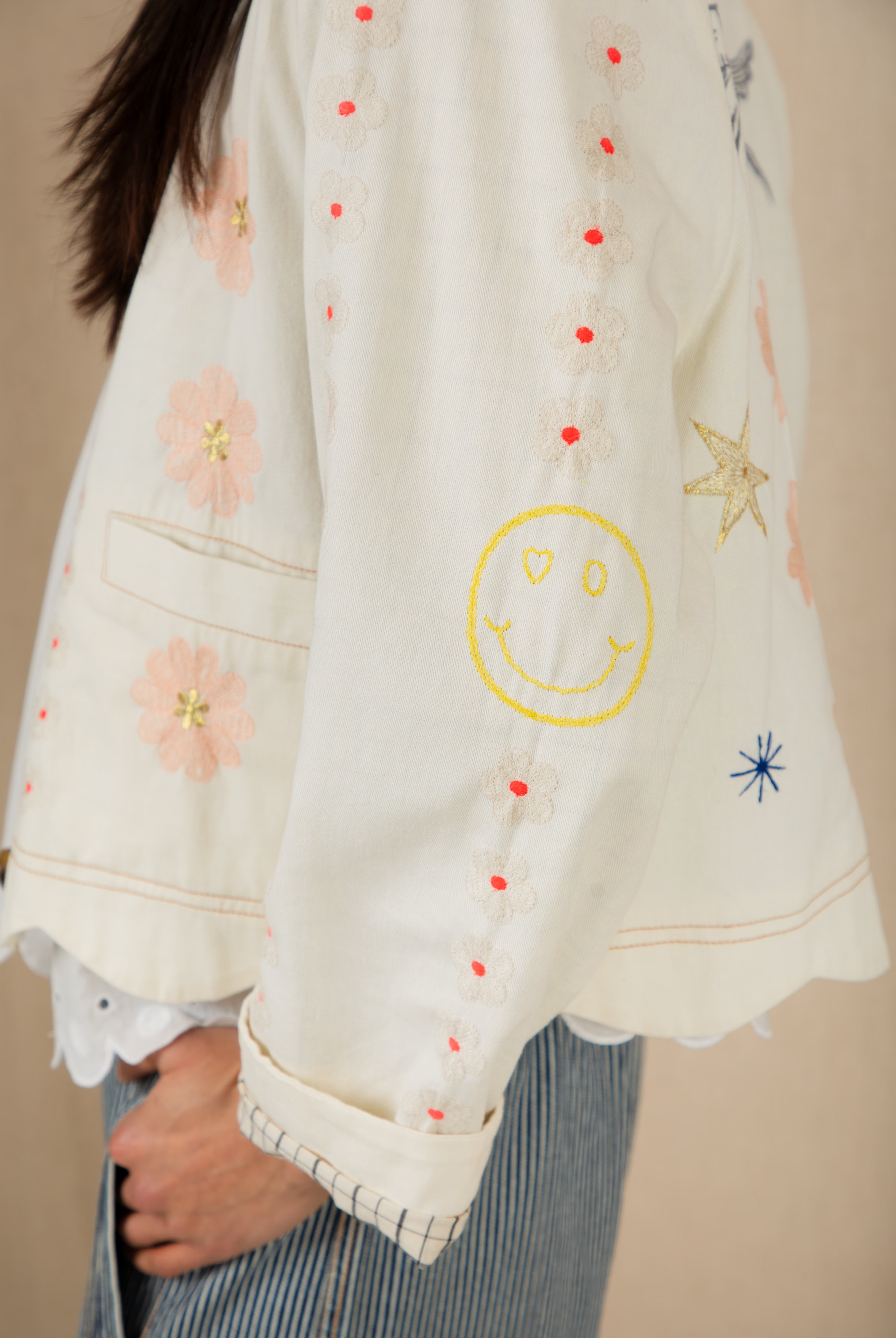 Bonte Rosie Embroidered Jacket - Ecru Multi