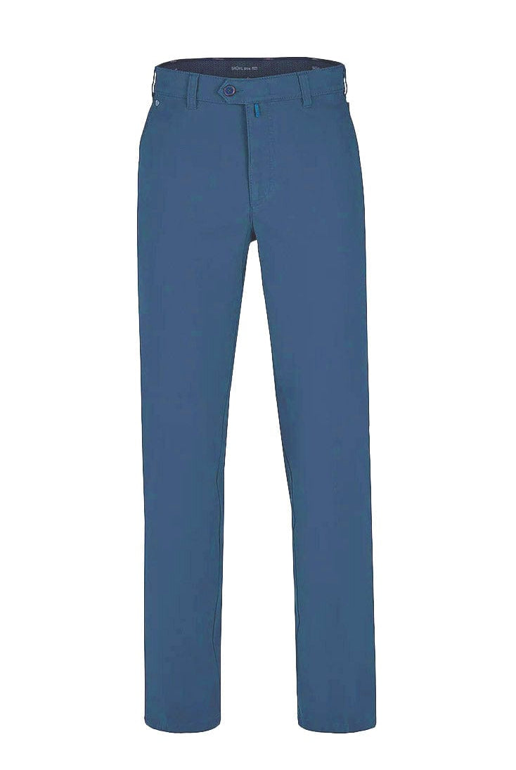 Bruhl London Cotton Stretch Chinos - Mid Blue
