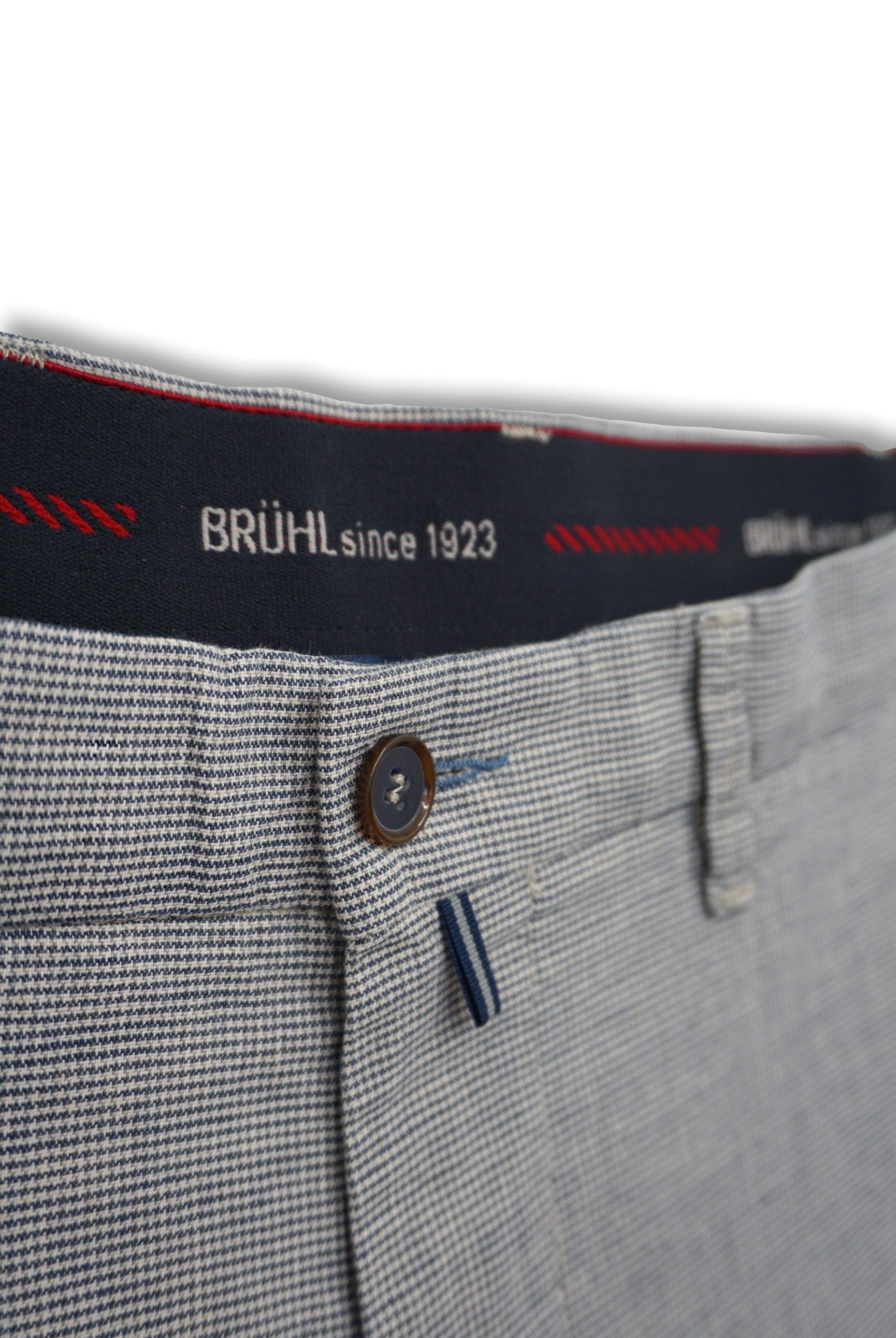 Bruhl Norwich Cotton Linen Stretch Trousers - Blue