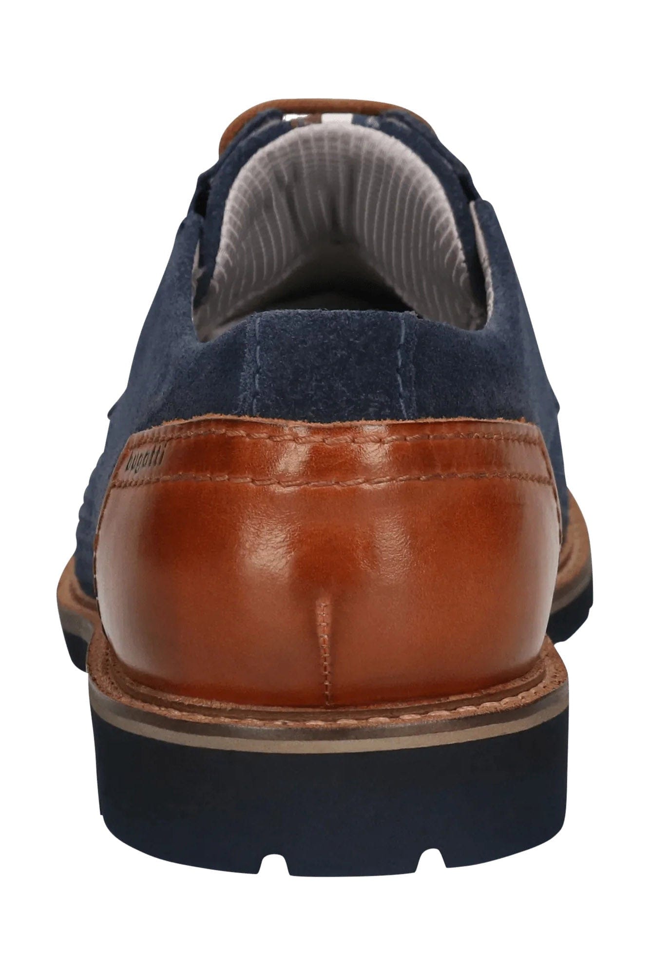 Bugatti Casimiro Comfort Wide Slip-On Suede Leather Shoes - Dark Blue/Cognac