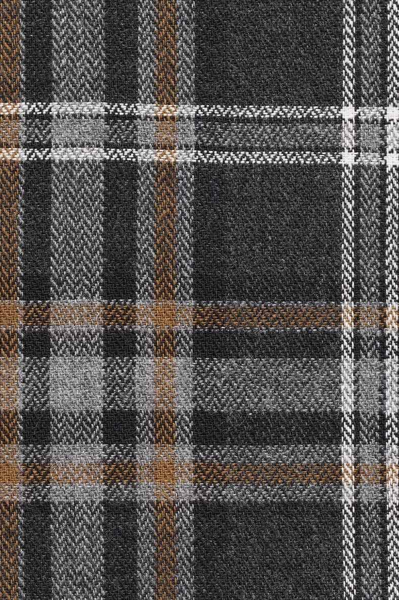 Bugatti Check Brushed Cotton Long Sleeve Shirt - Grey/Mustard