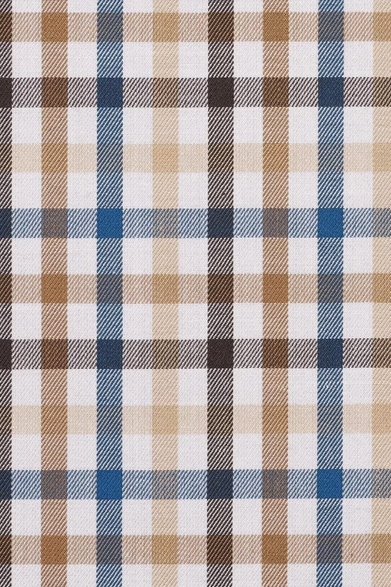 Bugatti Check Long Sleeve Shirt - Blue/Brown