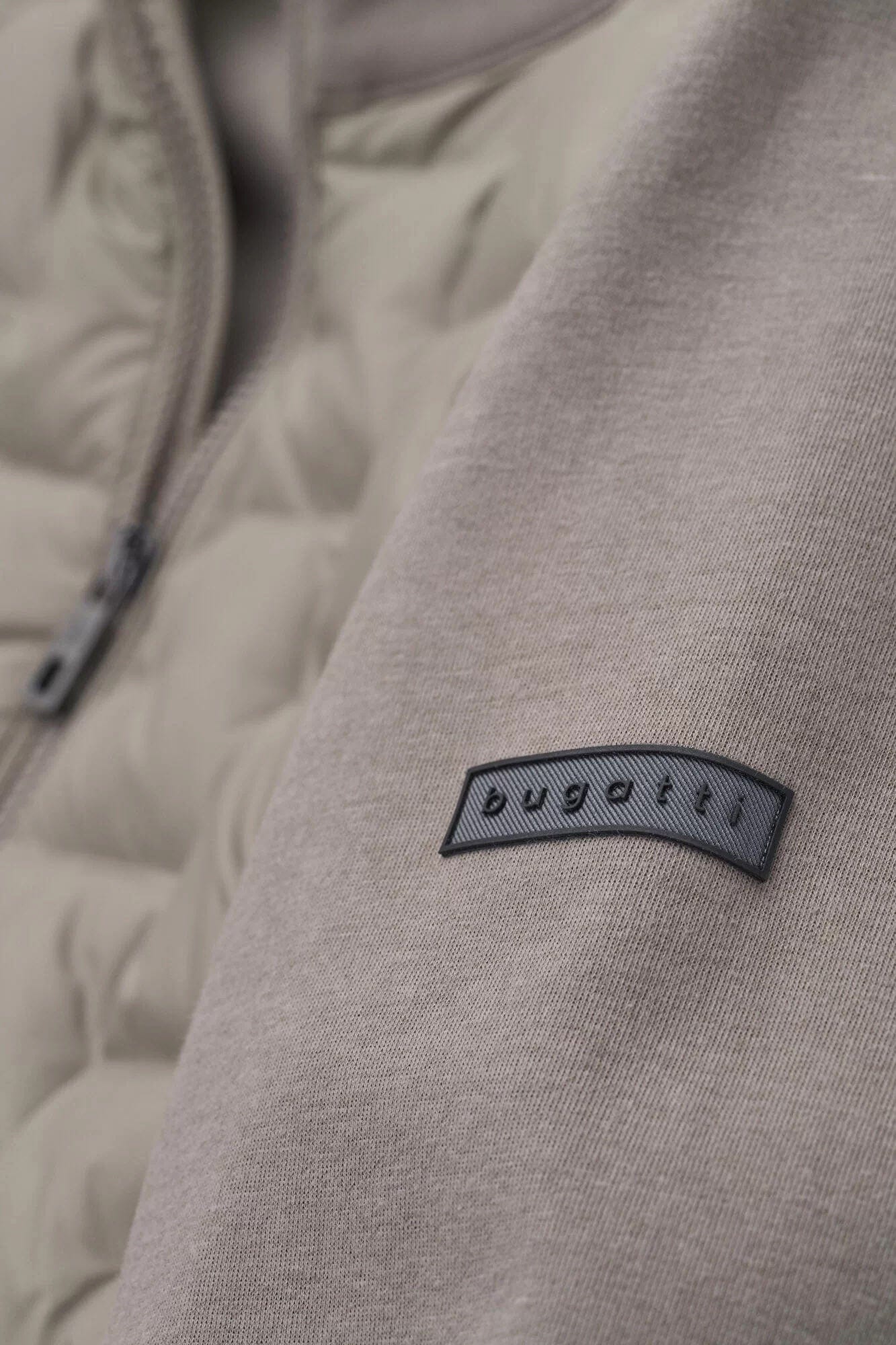 Bugatti Dynamic Quilted Front Knitted Back Jacket - Beige