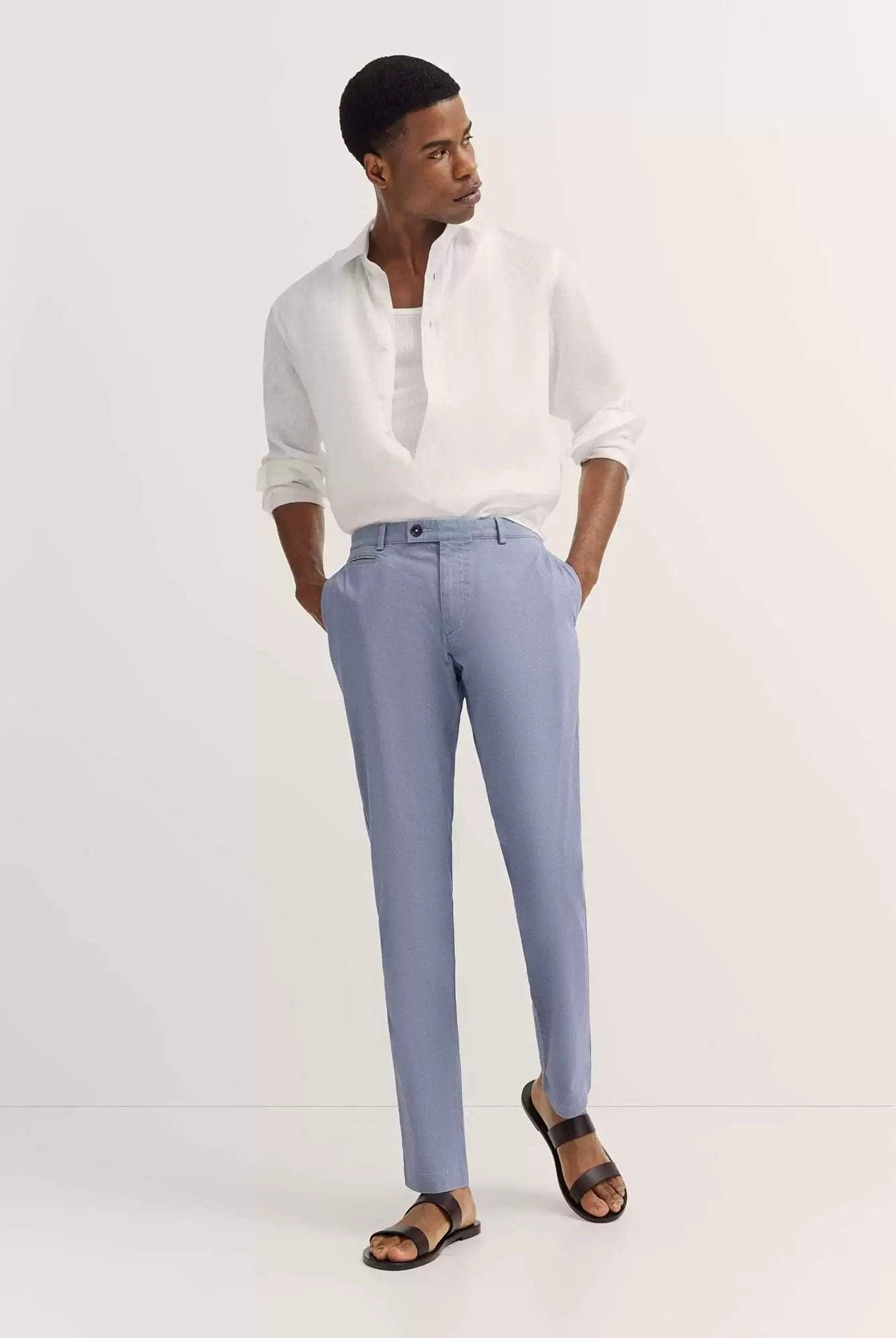 Bugatti Flexcity Regular Fit Casual Chinos - Mid Blue