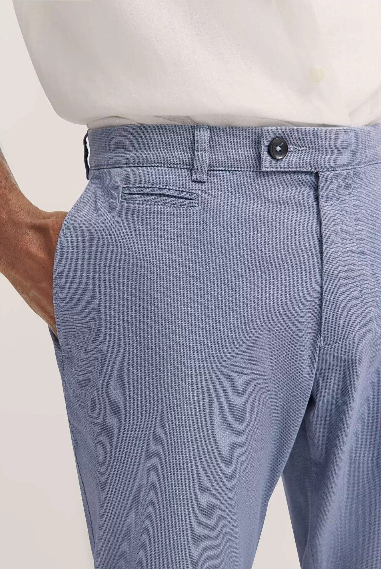 Bugatti Flexcity Regular Fit Casual Chinos - Mid Blue