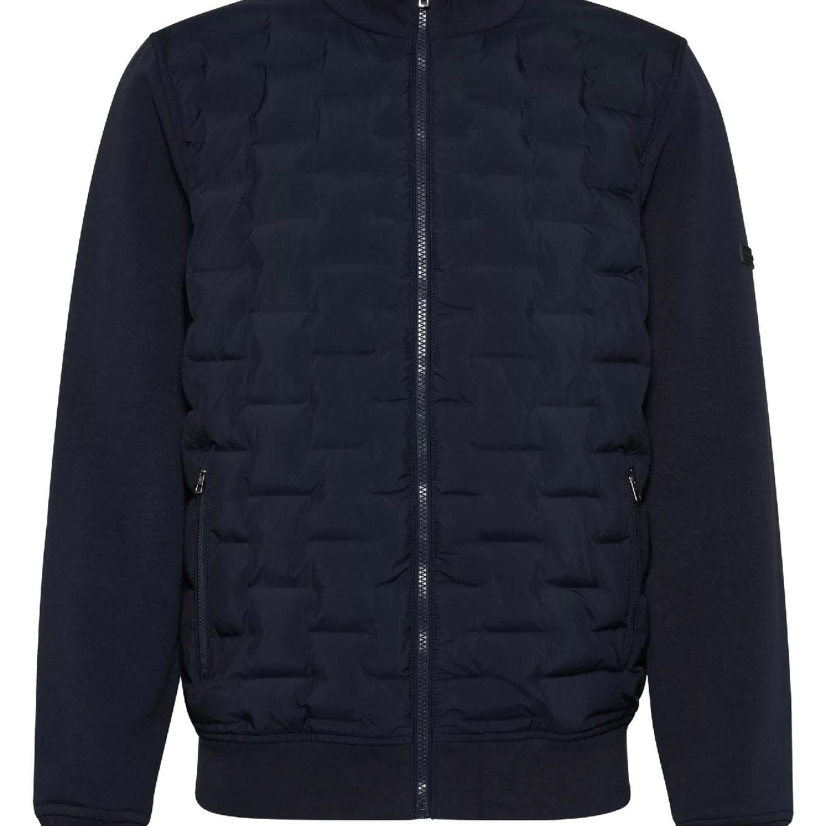 Bugatti Diamond Quilted Front Knit Hybrid Bomber Jacket - 7600-65556B