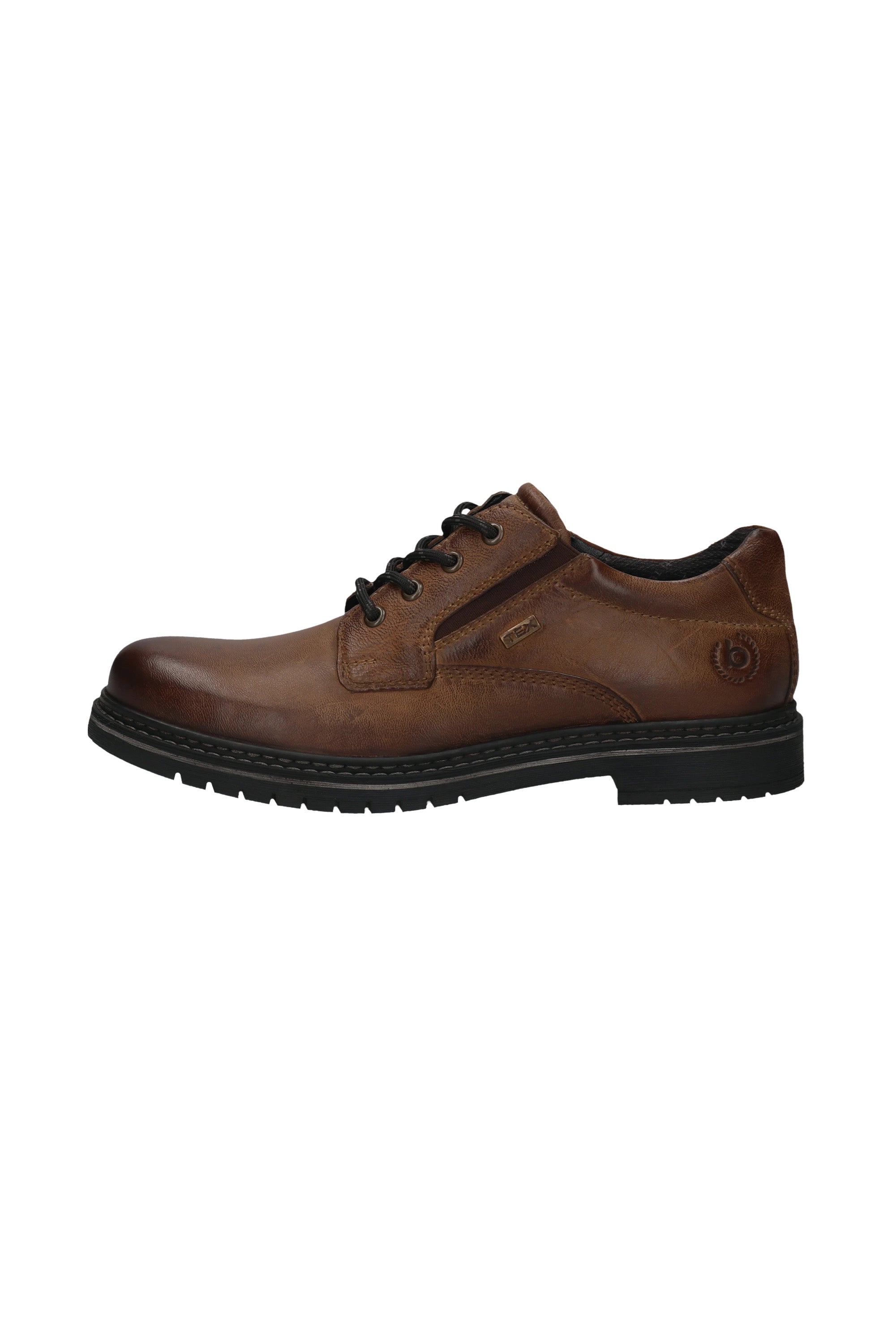 Bugatti Leather Comfort Wide Shoes - Cognac