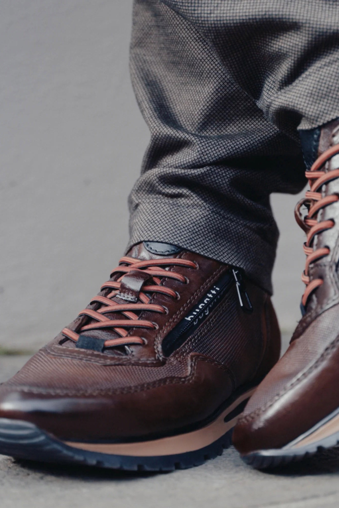 Bugatti Philip Leather Soft Fit Trainers - Brown