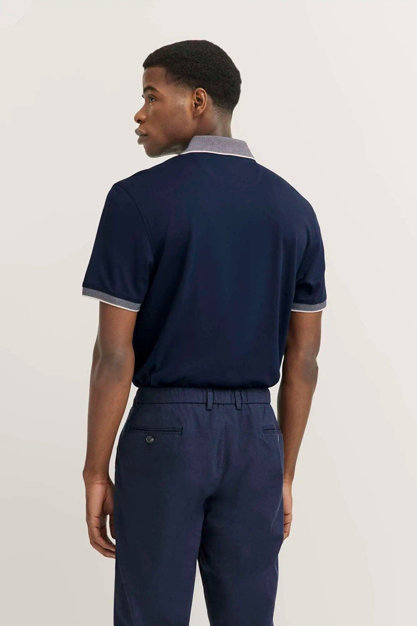 Bugatti Polo Shirt with Tipping Detail - Navy