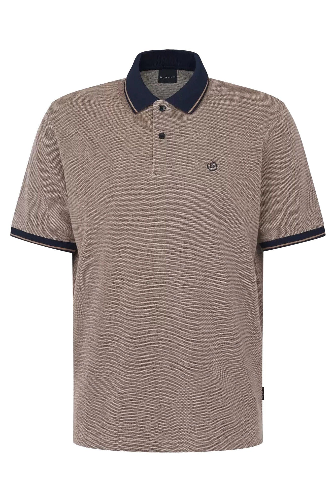 Bugatti Polo Shirt with Tipping Detail - Taupe