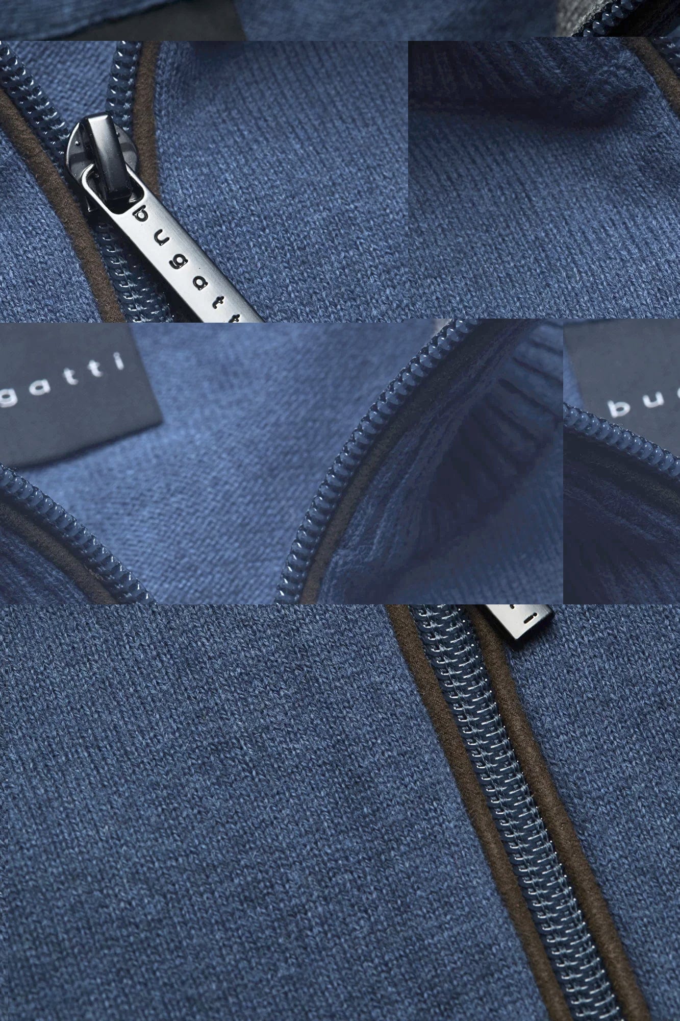 Bugatti Quarter Zip Knit Jumper - Marine