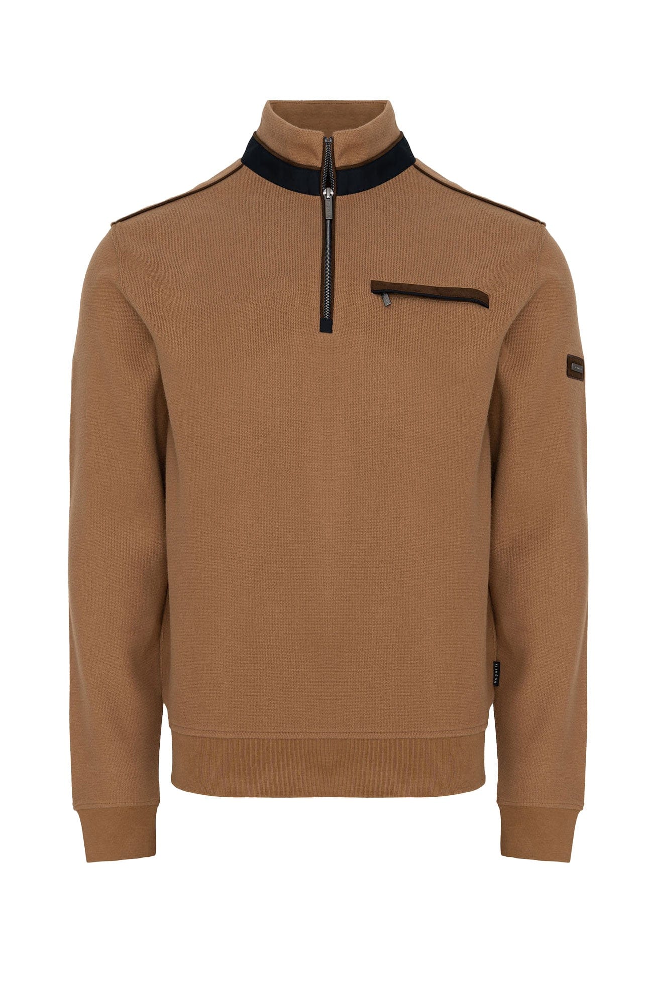 Bugatti Quarter Zip Super Soft Sweatshirt - Cognac