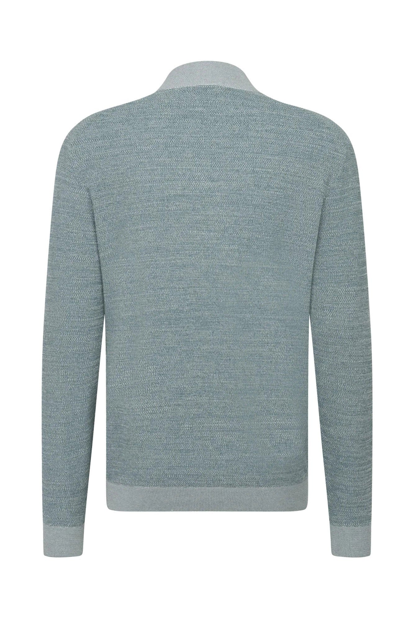 Bugatti Quarter Zip Two-Tone Jumper - Green