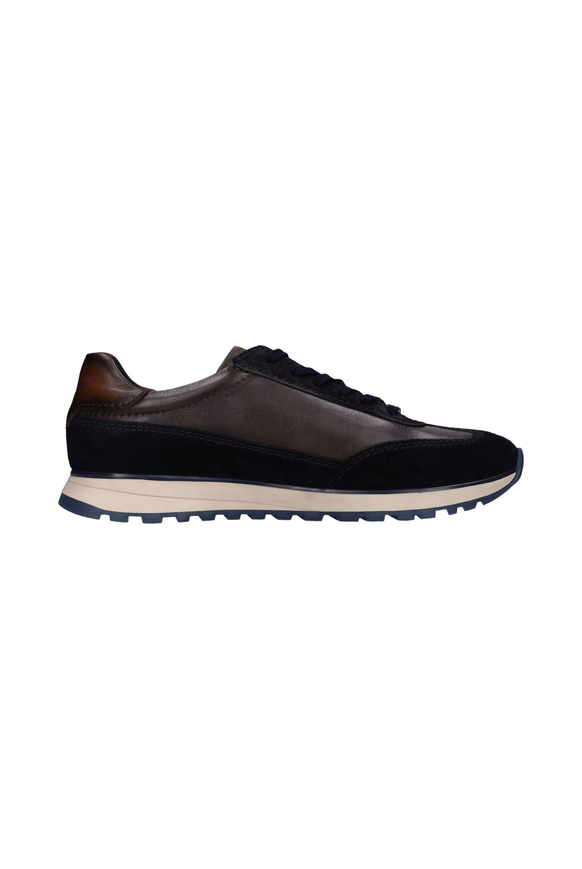Bugatti Timon Leather Trainer - Navy Bown Combi