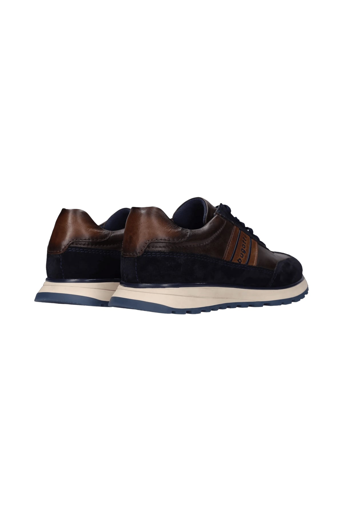 Bugatti Timon Leather Trainer - Navy Bown Combi
