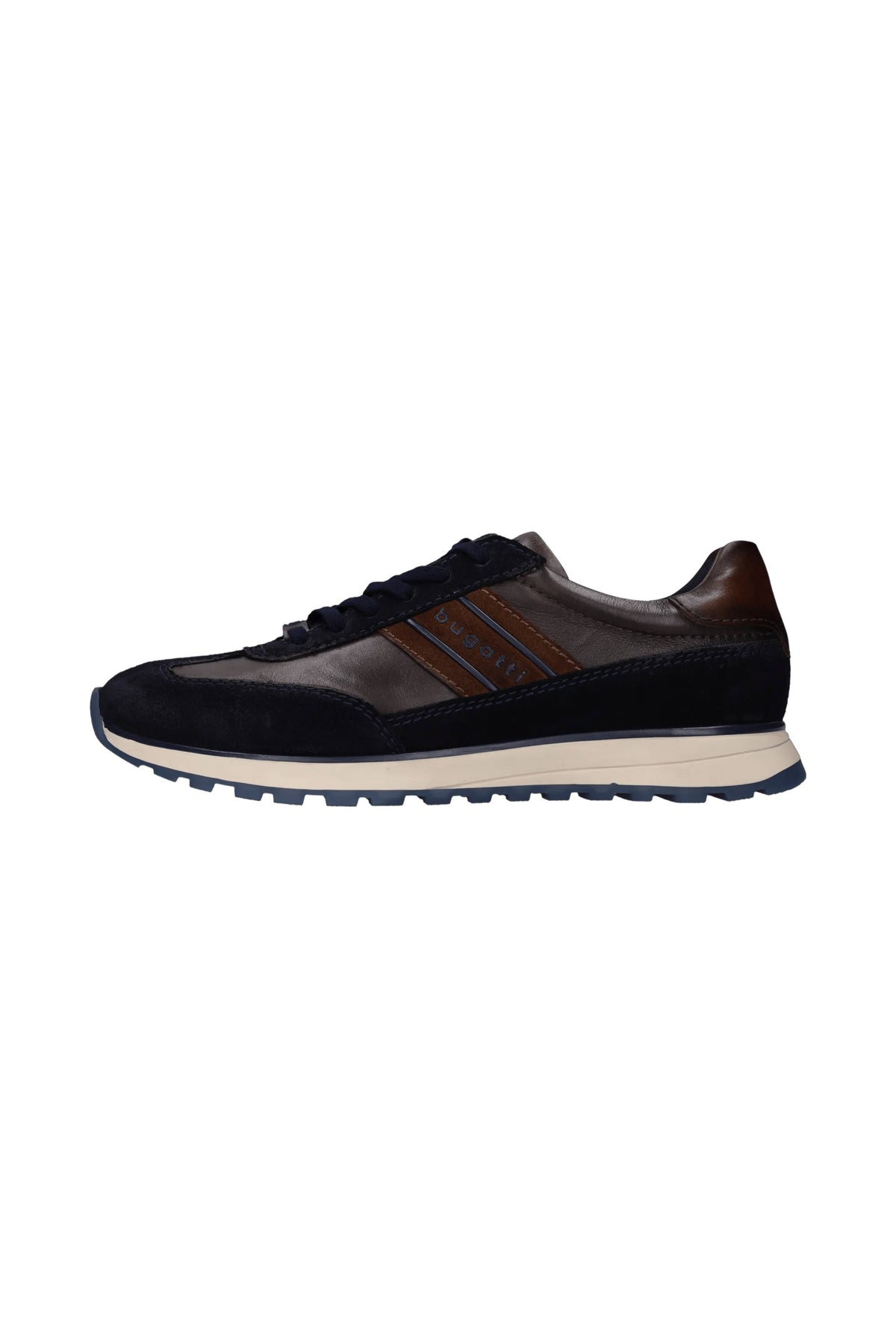 Bugatti Timon Leather Trainer - Navy Bown Combi