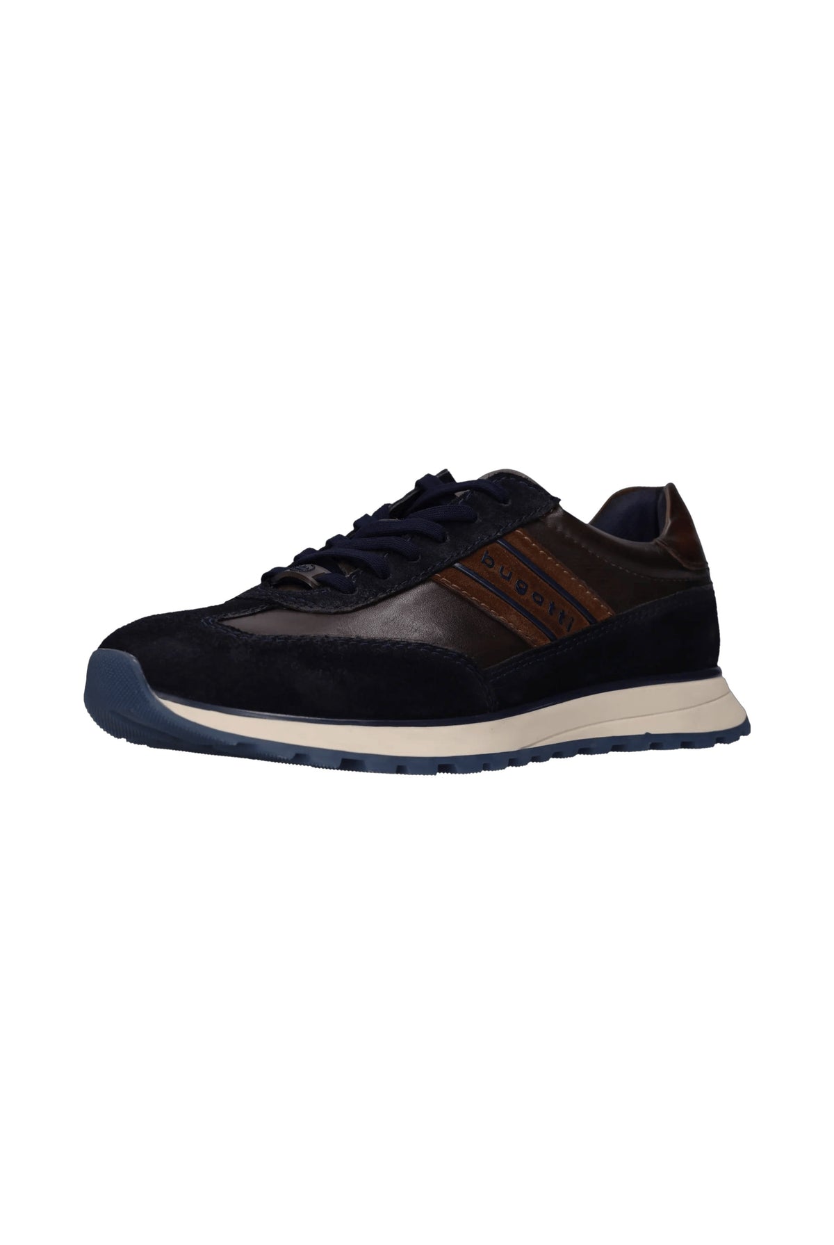 Bugatti Timon Leather Trainer - Navy Bown Combi