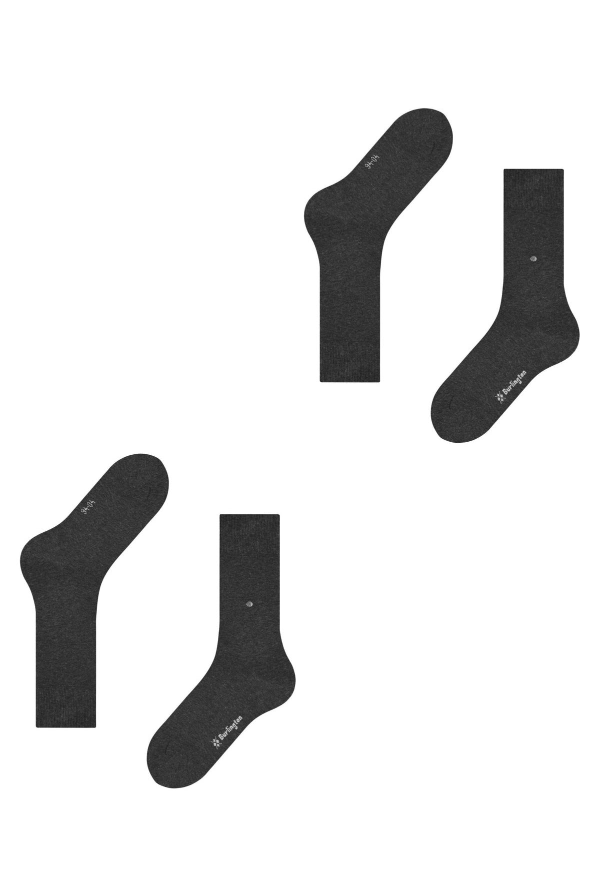 Burlington Everyday 2 Pack Socks - Anthracite Melange 21045_3081_6.5-11 UK