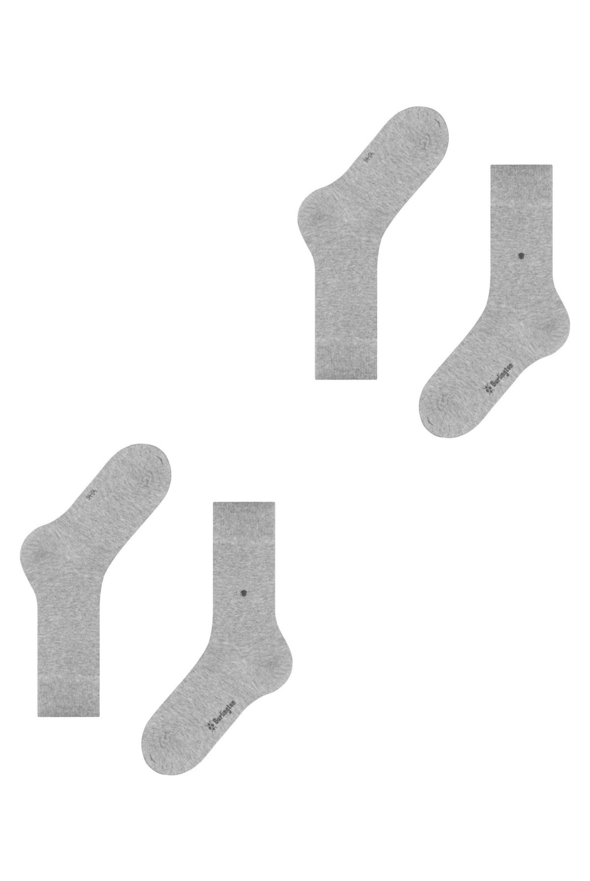 Burlington Everyday 2 Pack Socks - Light Grey 21045_3400_6.5-11 UK