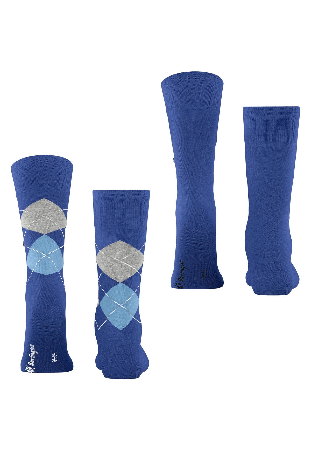 Burlington Everyday Argyle/Plain 2 Pack Socks - Night Blue 21044_6048_6.5-11 UK