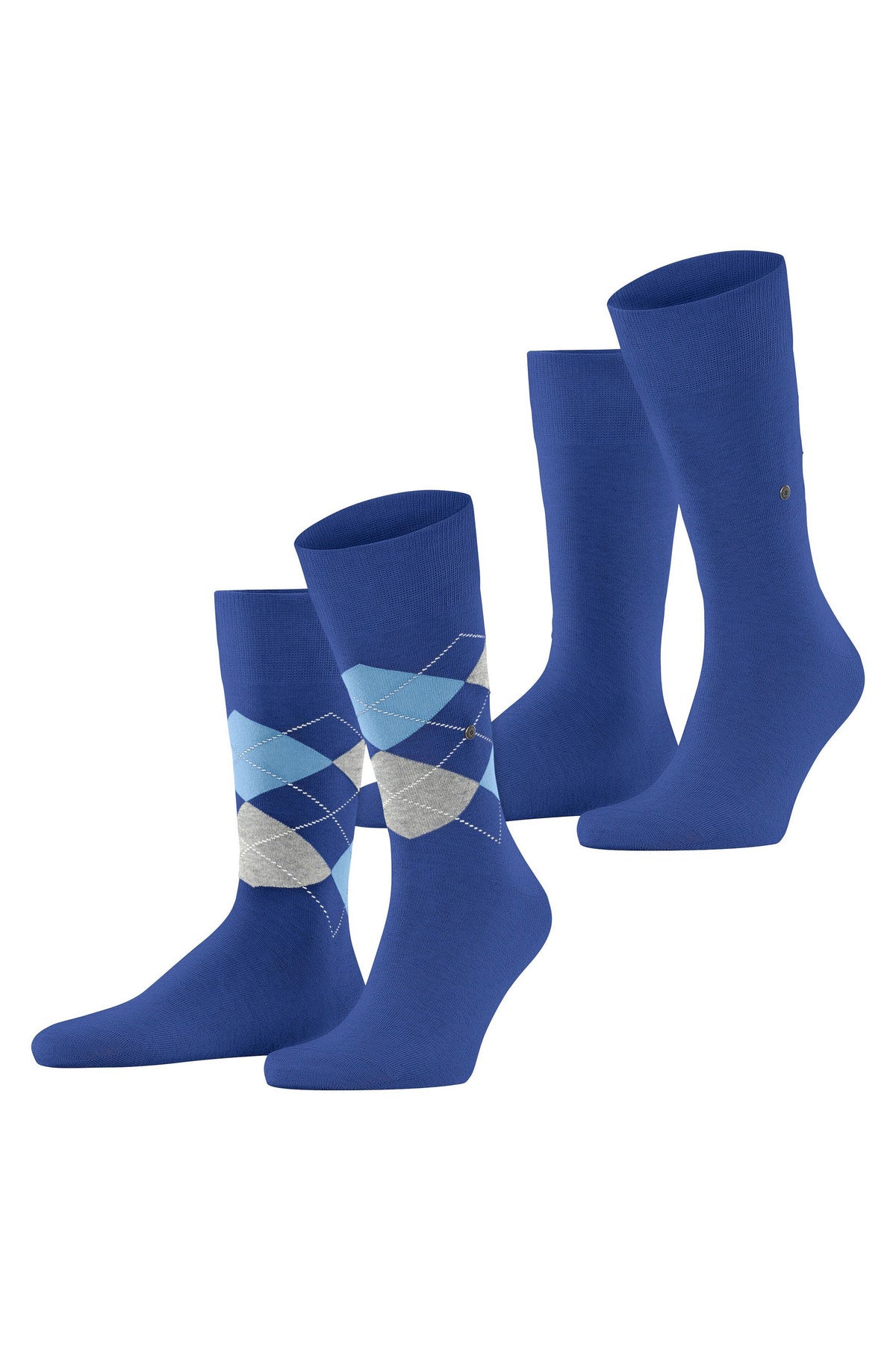 Burlington Everyday Argyle/Plain 2 Pack Socks - Night Blue 21044_6048_6.5-11 UK