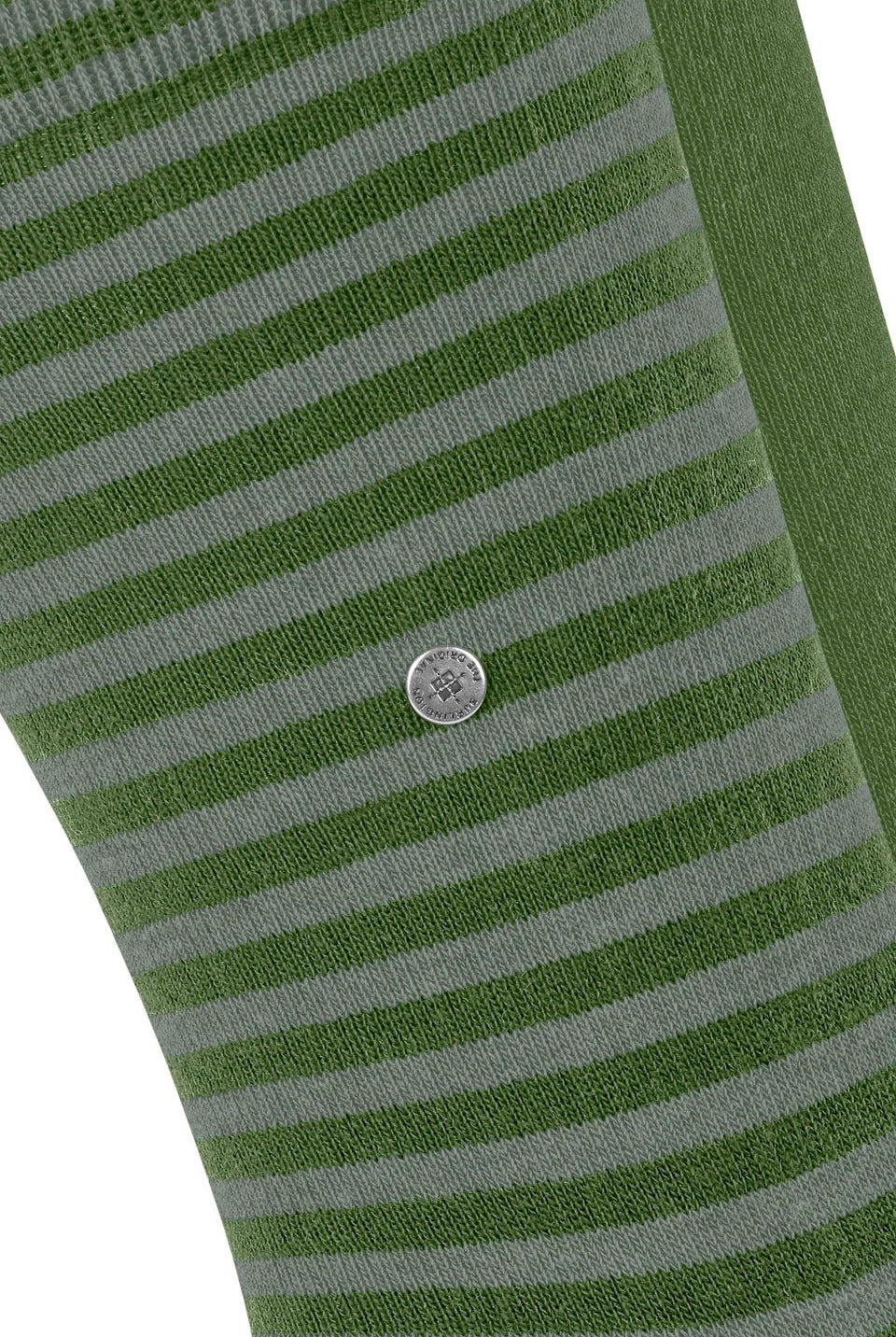 Burlington Everyday Stripe/Plain 2 Pack Socks - Fir Green 21087_7656_6.5-11 UK