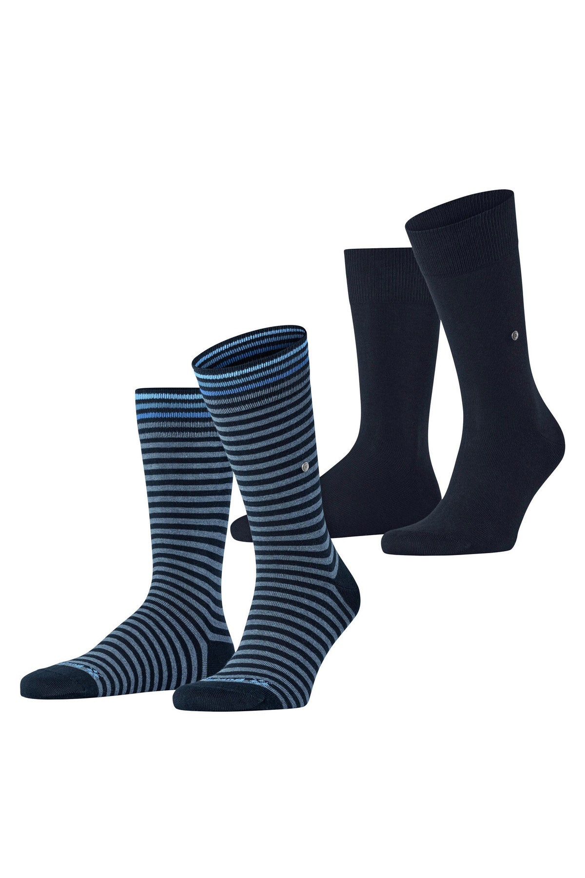 Burlington Everyday Stripe/Plain 2 Pack Socks - Marine 21087_6120_6.5-11 UK