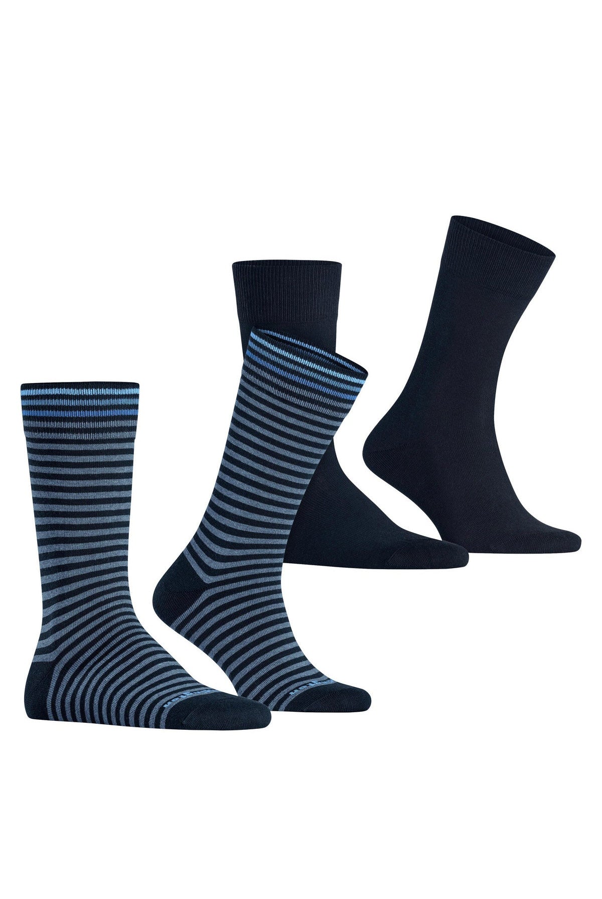 Burlington Everyday Stripe/Plain 2 Pack Socks - Marine 21087_6120_6.5-11 UK