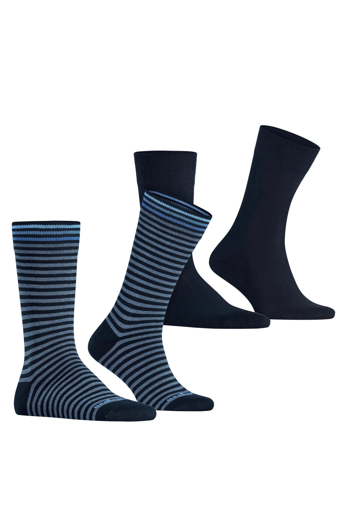Burlington Everyday Stripe/Plain 2 Pack Socks - Marine 21087_6120_6.5-11 UK