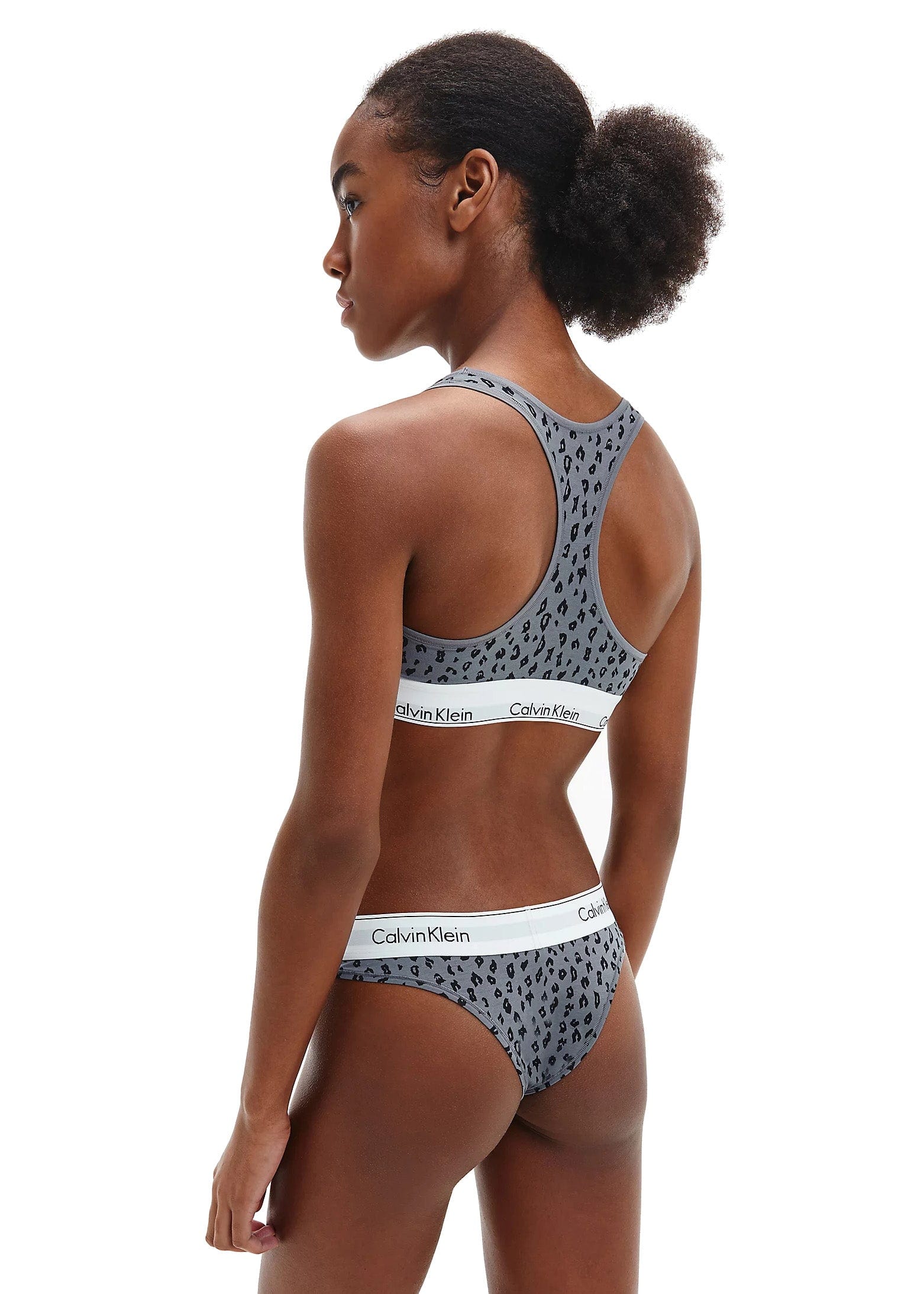 Calvin Klein Modern Cotton Bralette - Savannah Cheetah/Pewter