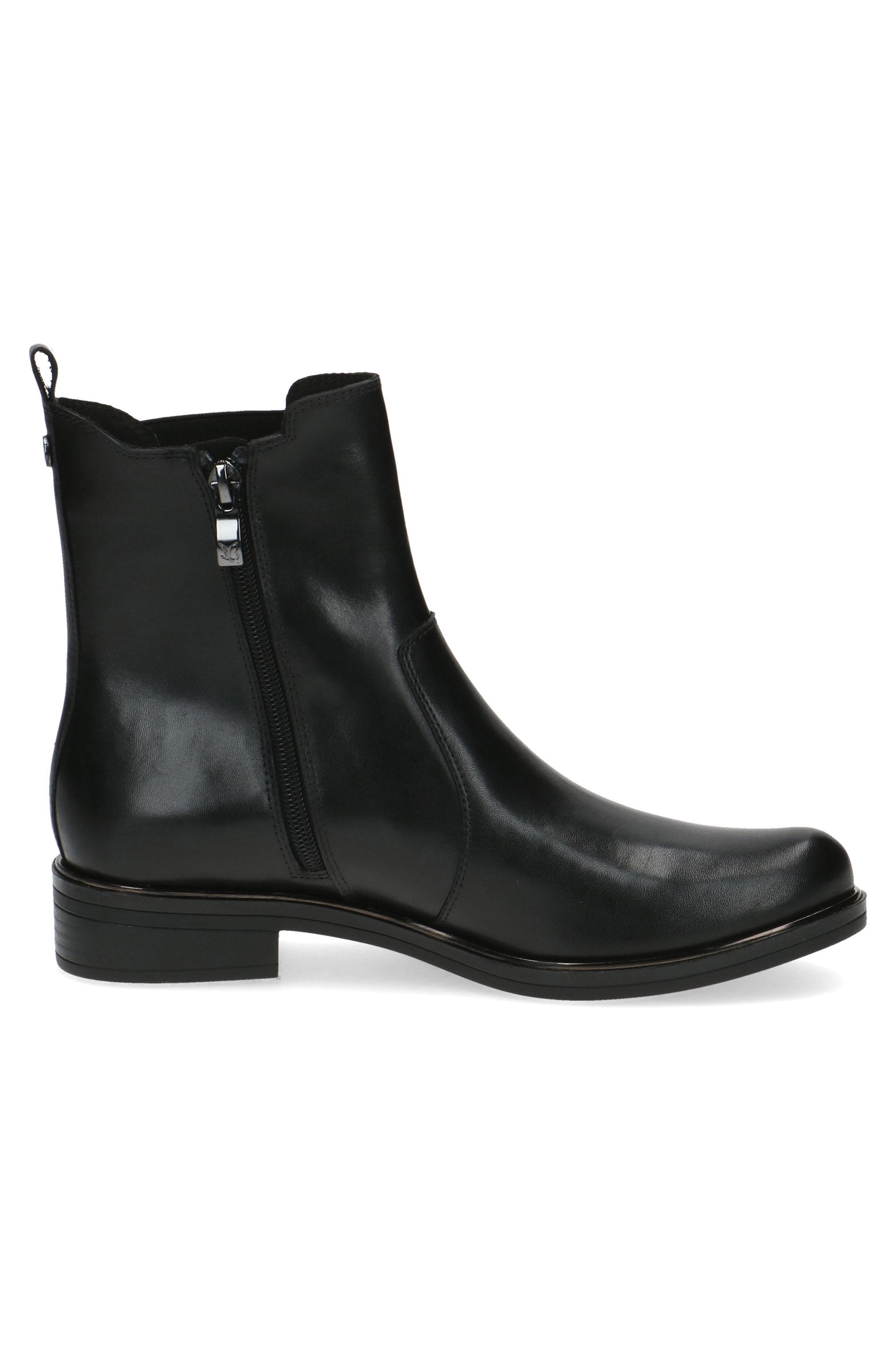 Caprice Chelsea Leather Ankle Boot - Black Nappa